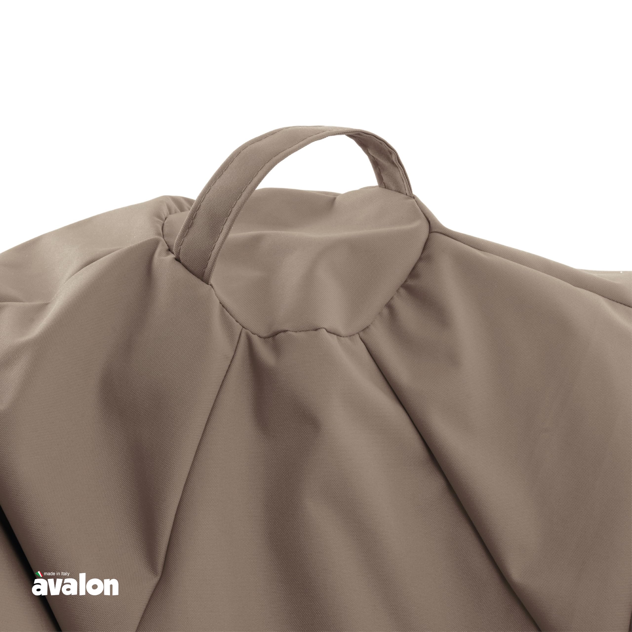 Avalon - Puff Poltrona Sacco Grande SOFTY 80×80×H75cm Sfoderabile, Pouf Sacco di Qualità Sartoriale, Bean Bag per Sedersi Ergonomico, Tessuto Antistrappo Impermeabile, Made in Italy(Tortora)