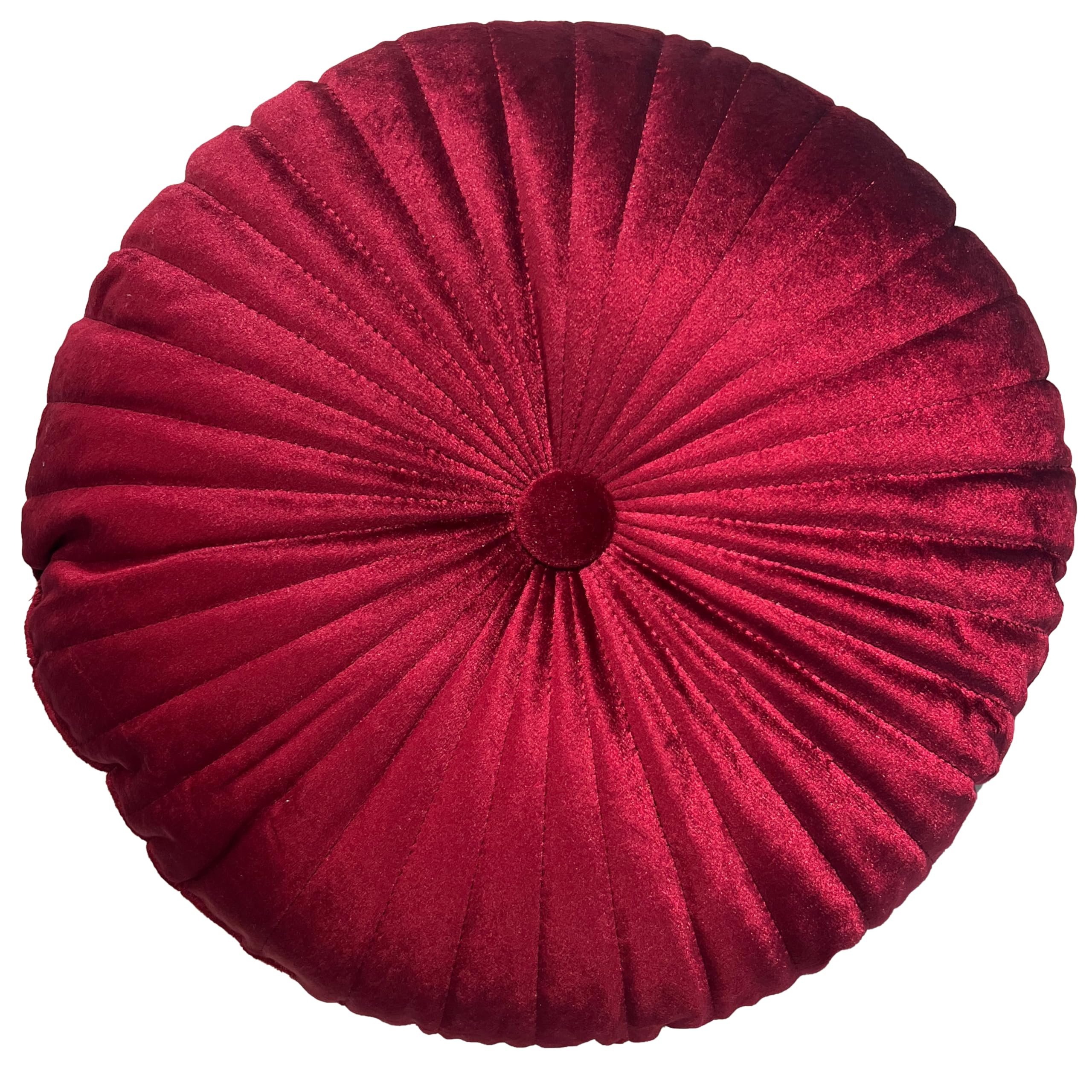Cojín Redondo Decorativo 40 cm – Terciopelo Velvet Satinado con Relleno – Ideal para Sofá, Dormitorio o Salón – Suave y Elegante – Disponible en Rojo, Burdeos, Azul, Amarillo y Beige
