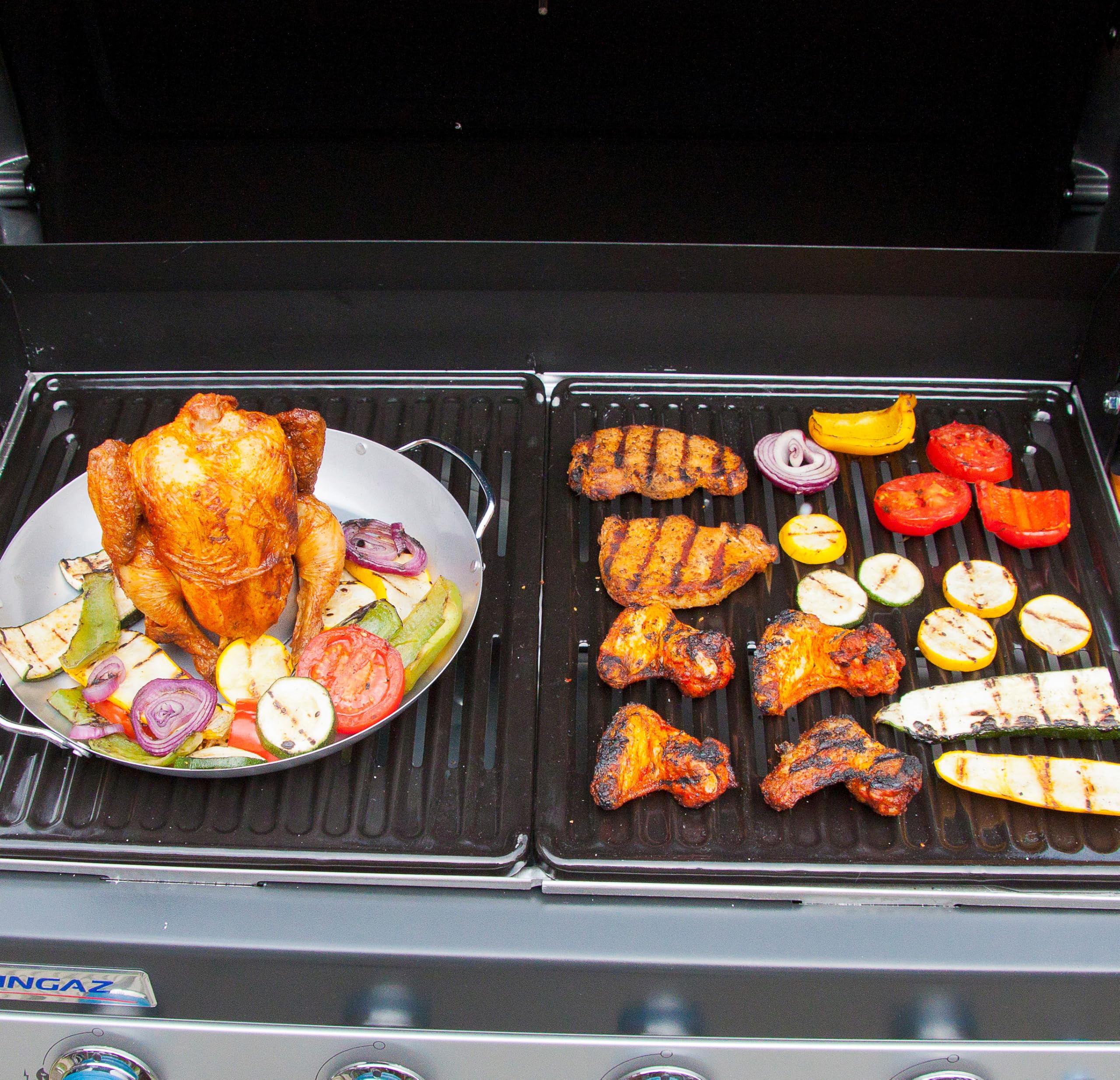 Campingaz 4 Series Classic LS Plus Barbacoa a gas, 4 quemadores de acero Inoxidable, 12.8kW, Sistema de limpieza InstaClean, 4 Ruedas, Color Negro, Gris, 160 x 59.8 x 115.6 cm