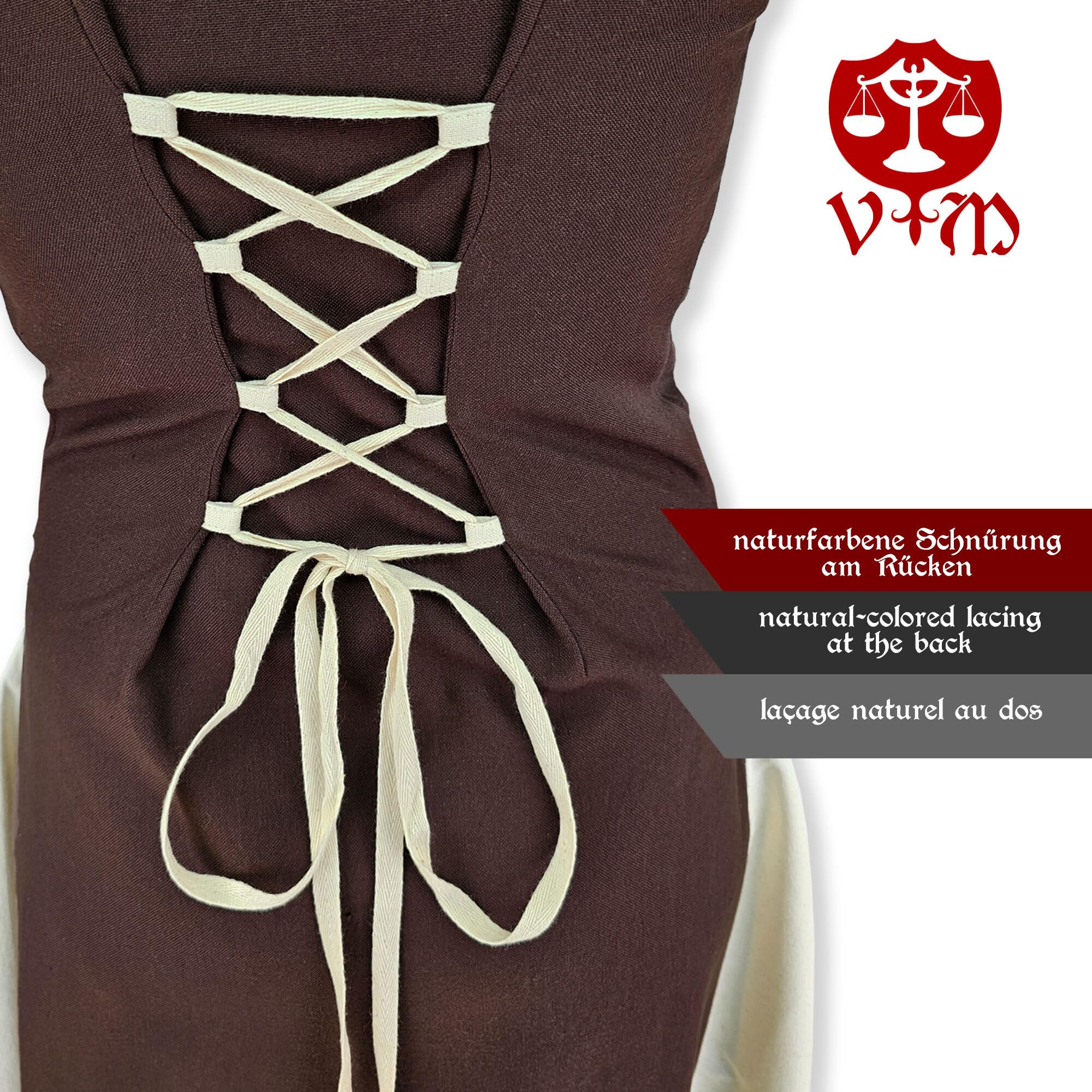 Mittelalter Kleid mit Schnürung ärmellos Juta-zweifarbig-ver. Farbvariationen-Mittelalter, LARP, Reenactment