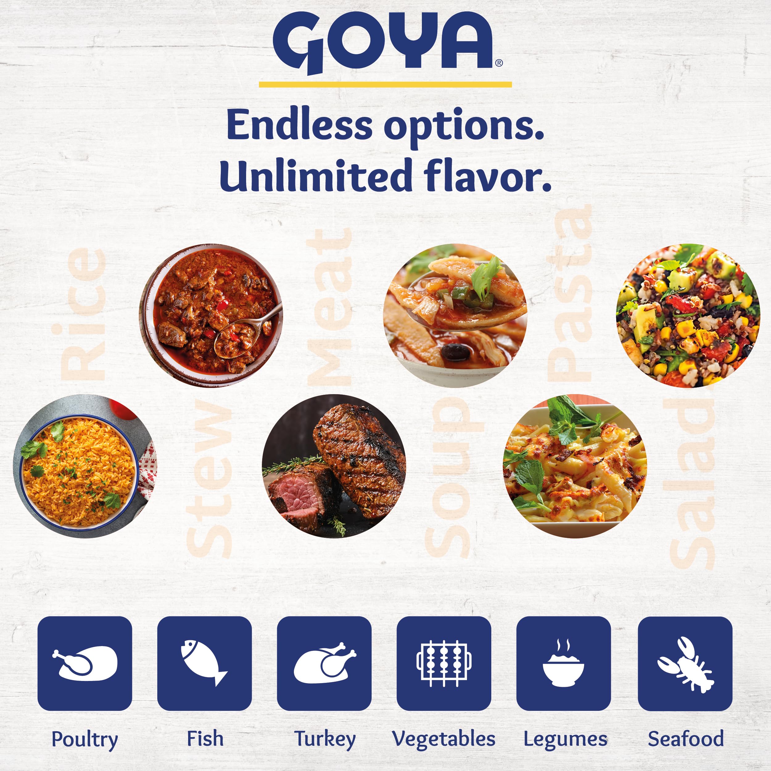 Salad and Vegetable Seasoning by Goya, All Purpose Seasoning for Fresh Vegetables, Leafy Greens, and Garden Salads, Latin-Inspired Spice Blend, 6-Pack, 3.52oz Cartons