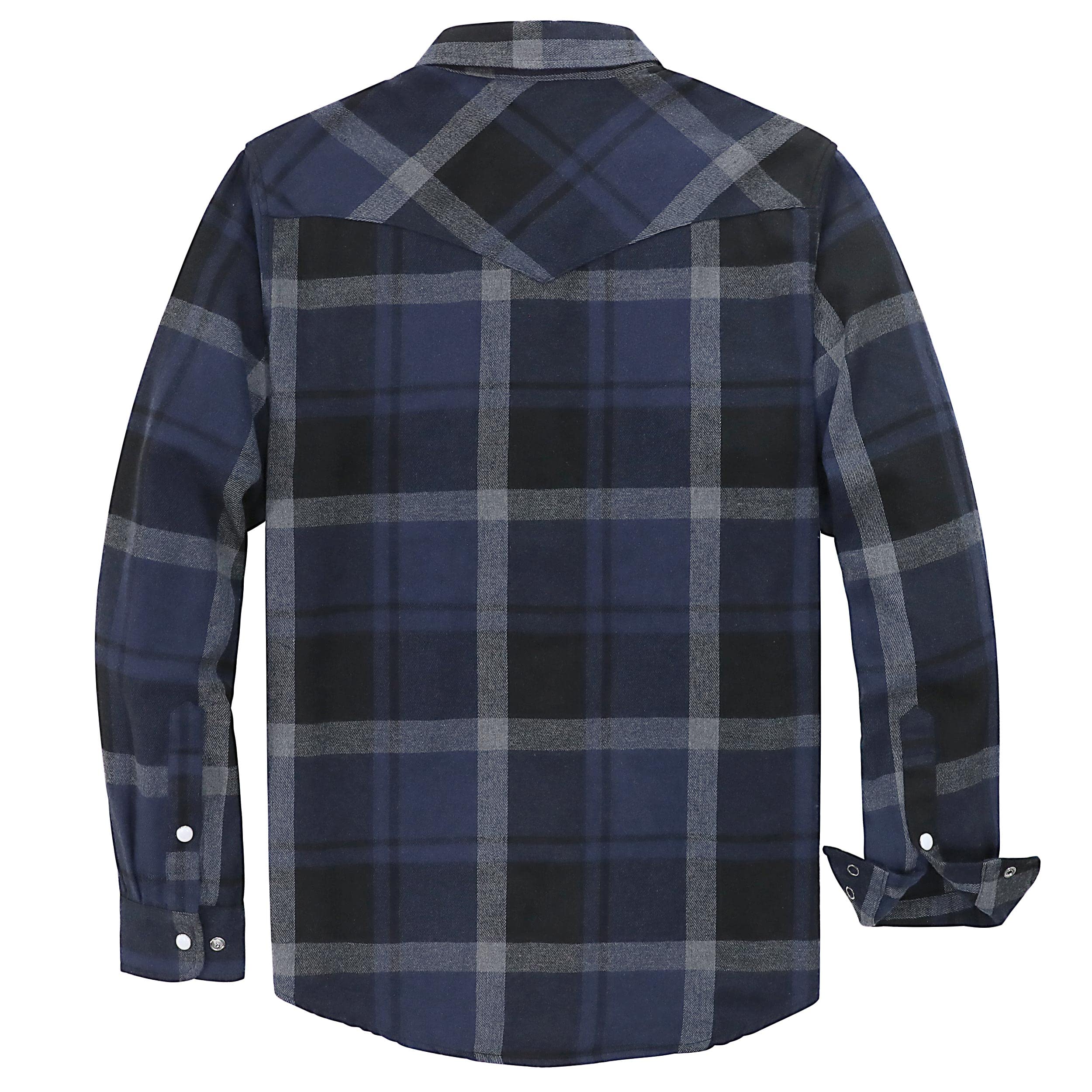 Dubinik® Camicia Flanella Uomo Invernale Camicia Uomo Flanella Cotone Western Cowboy con Bottone Automatico Vintage Quadri