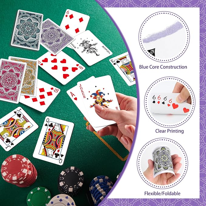 48 naipes estándar para póker, juego de cartas para adultos miniatura 4