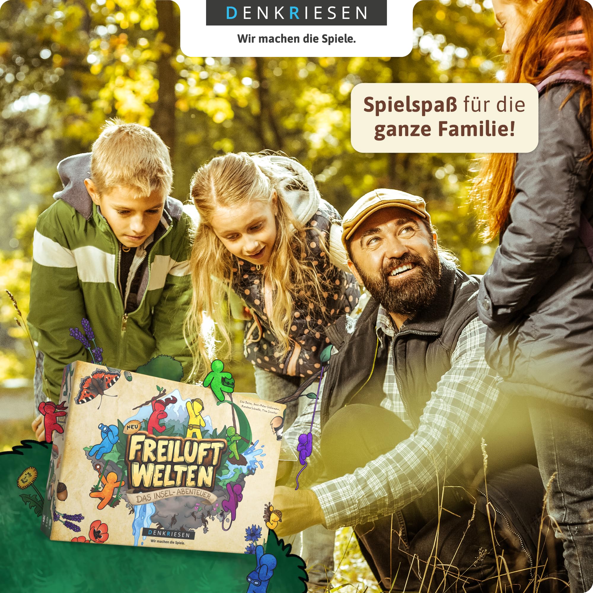 DENKRIESEN Freiluftwelten – Das Insel-Abenteuer | Kreatives Abenteuerspiel für drinnen & draußen | Naturspiel & Familienspiel ab 7 Jahren | Outdoor Spiel für 2–6 Spieler