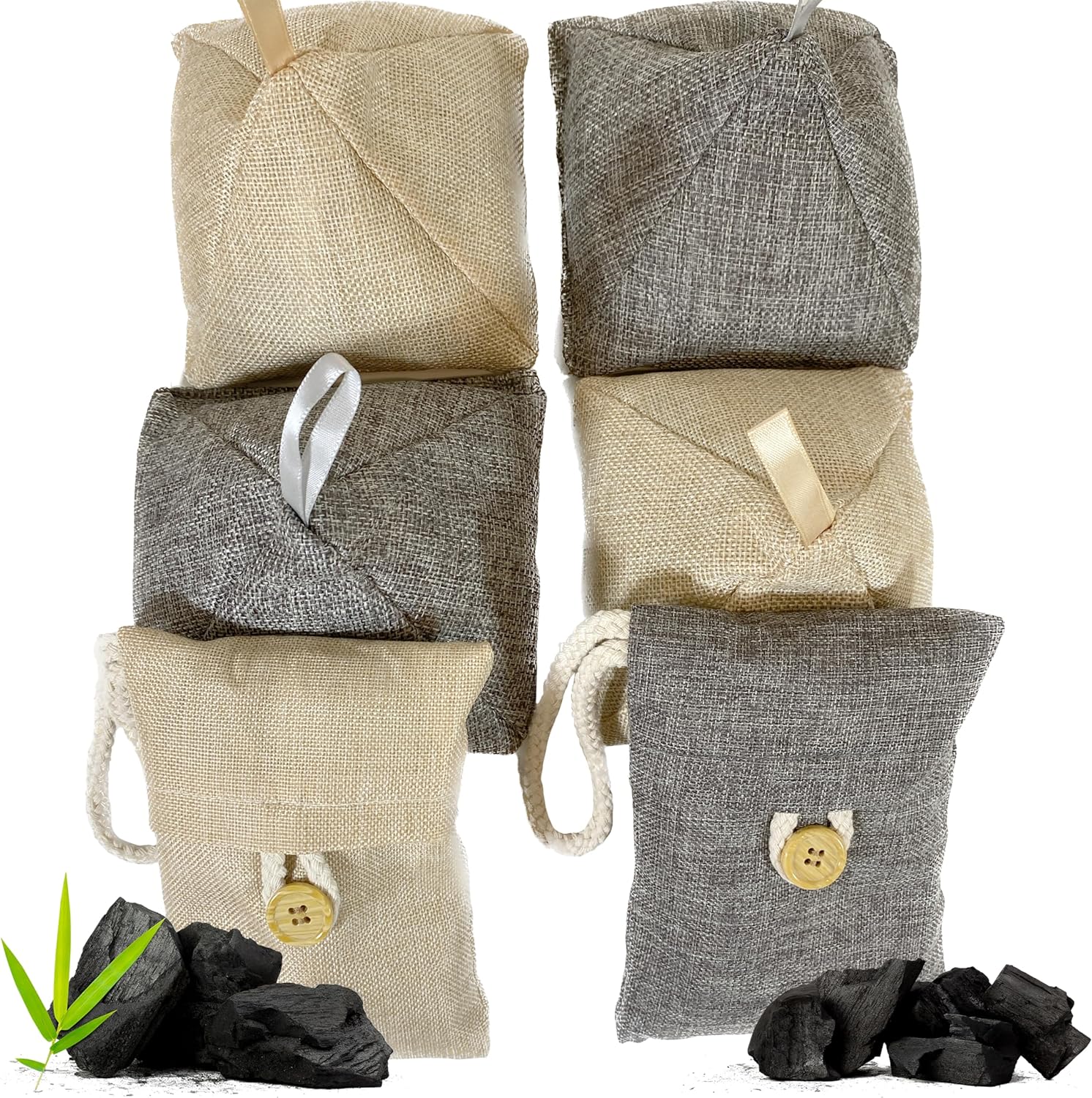 Charcoal Odor Absorber Bags 6pcs Bamboo Charcoal Air