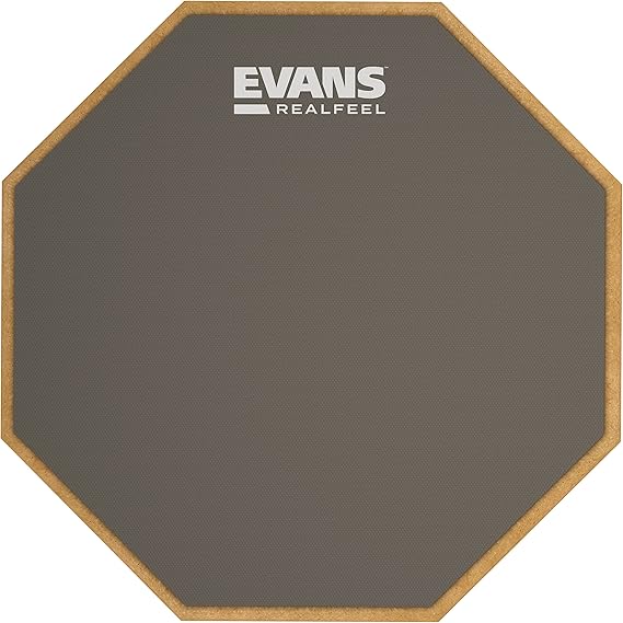 Evans RealFeel - Drum Practice Pad - Drum Pad - Drummer Practice Pad - Gum Rubber, Single Sided, Stand Mountable, 6 Inch