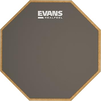 Evans RealFeel - Drum Practice Pad - Drum Pad - Drummer Practice Pad - Gum Rubber, Single Sided, Stand Mountable, 6 Inch