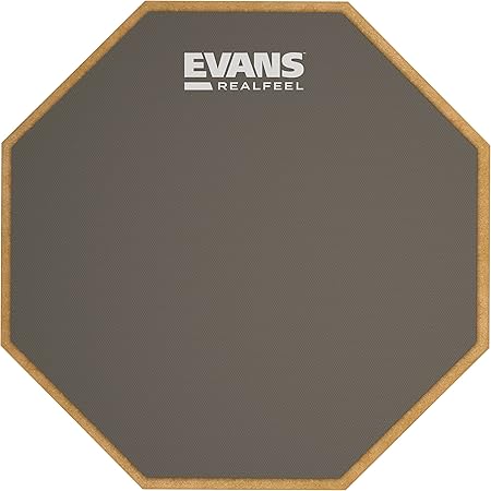 Evans RealFeel - Drum Practice Pad - Drum Pad - Drummer Practice Pad - Gum Rubber, Single Sided, Stand Mountable, 6 Inch