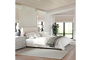 Martha Stewart Kay Low Profile Platform Bed: King Upholstered Bed Frame