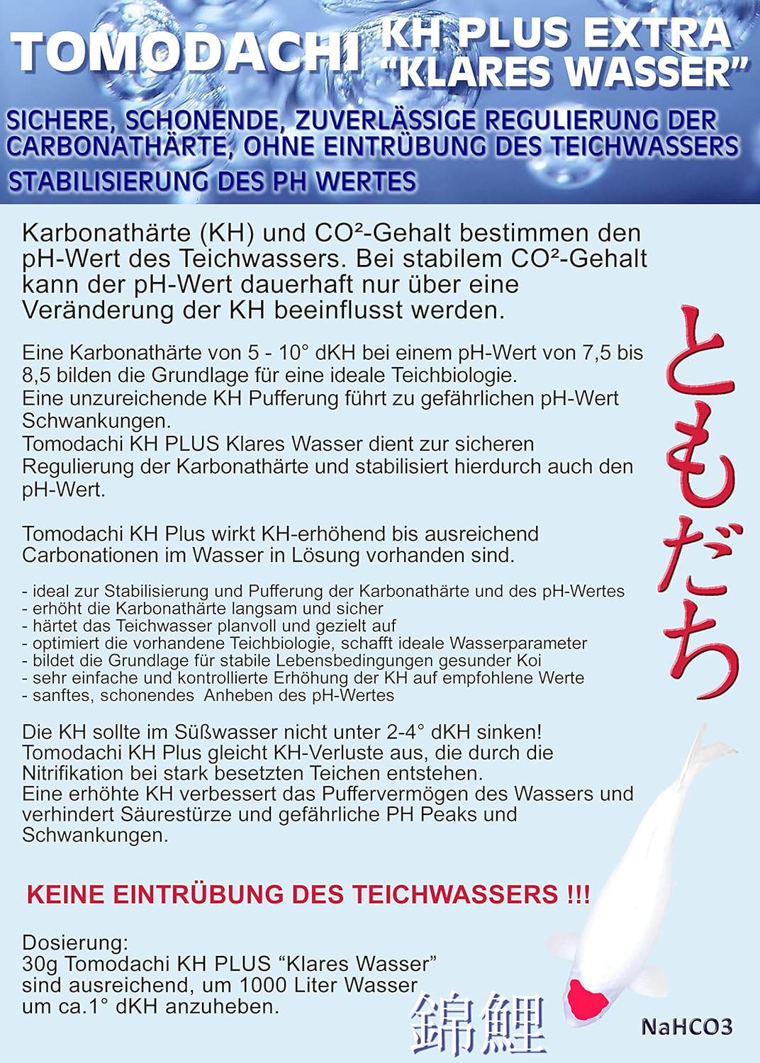 KH Plus Koiteich Carbonathärte Plus Teich PH Puffer erhöht das