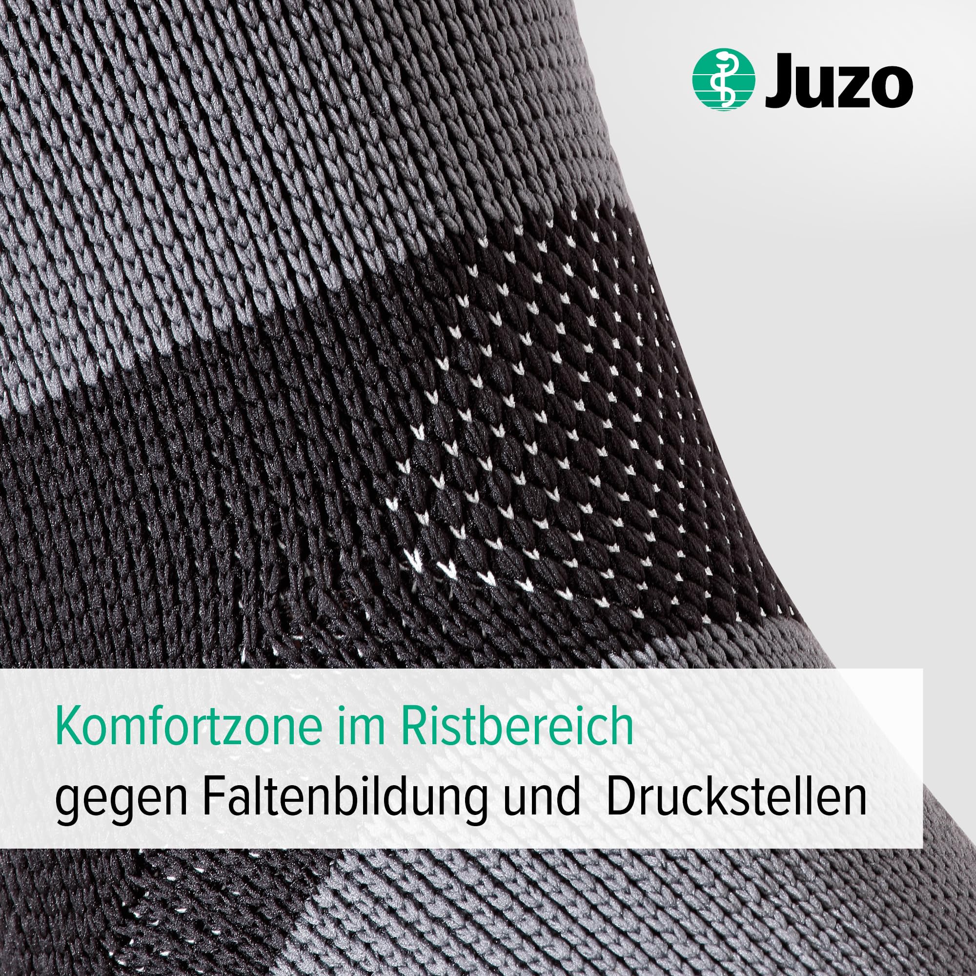 Juzo JuzoFlex Achill Xtra, Achillessehnenbandage zur Entlastung bei Achillessehnenentzündung, mit Silikonpelotte & Kompression, atmungsaktiv & hautfreundlich, inkl. 2 Fersenkeilen, beidseitig tragbar