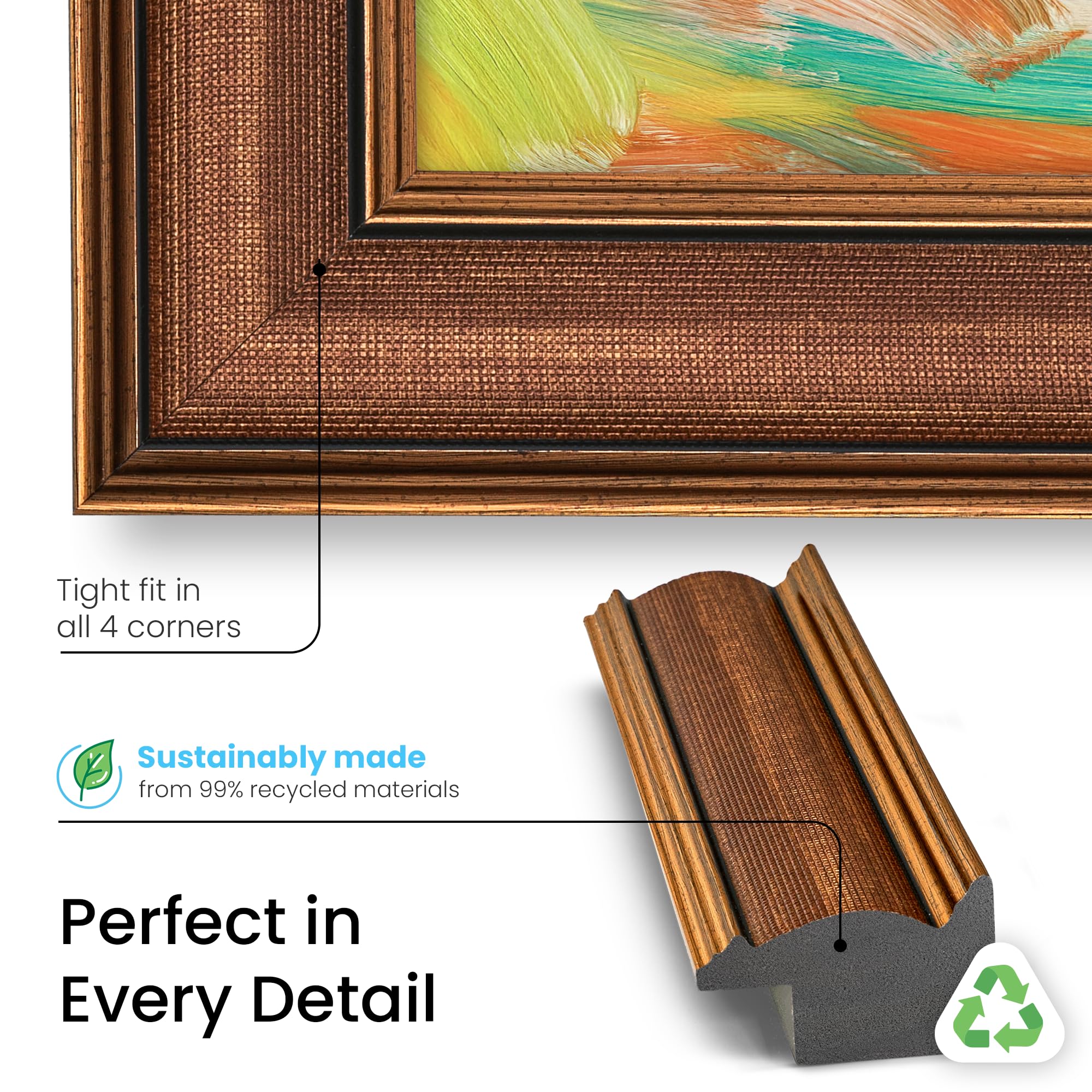 Industrial Copper 43" Slim Deco TV Frame - Compatible ONLY with Samsung The Frame TVs (Fits 2021-2025, LS03A, LS03B, LS03C, LS03D, LS03FA)