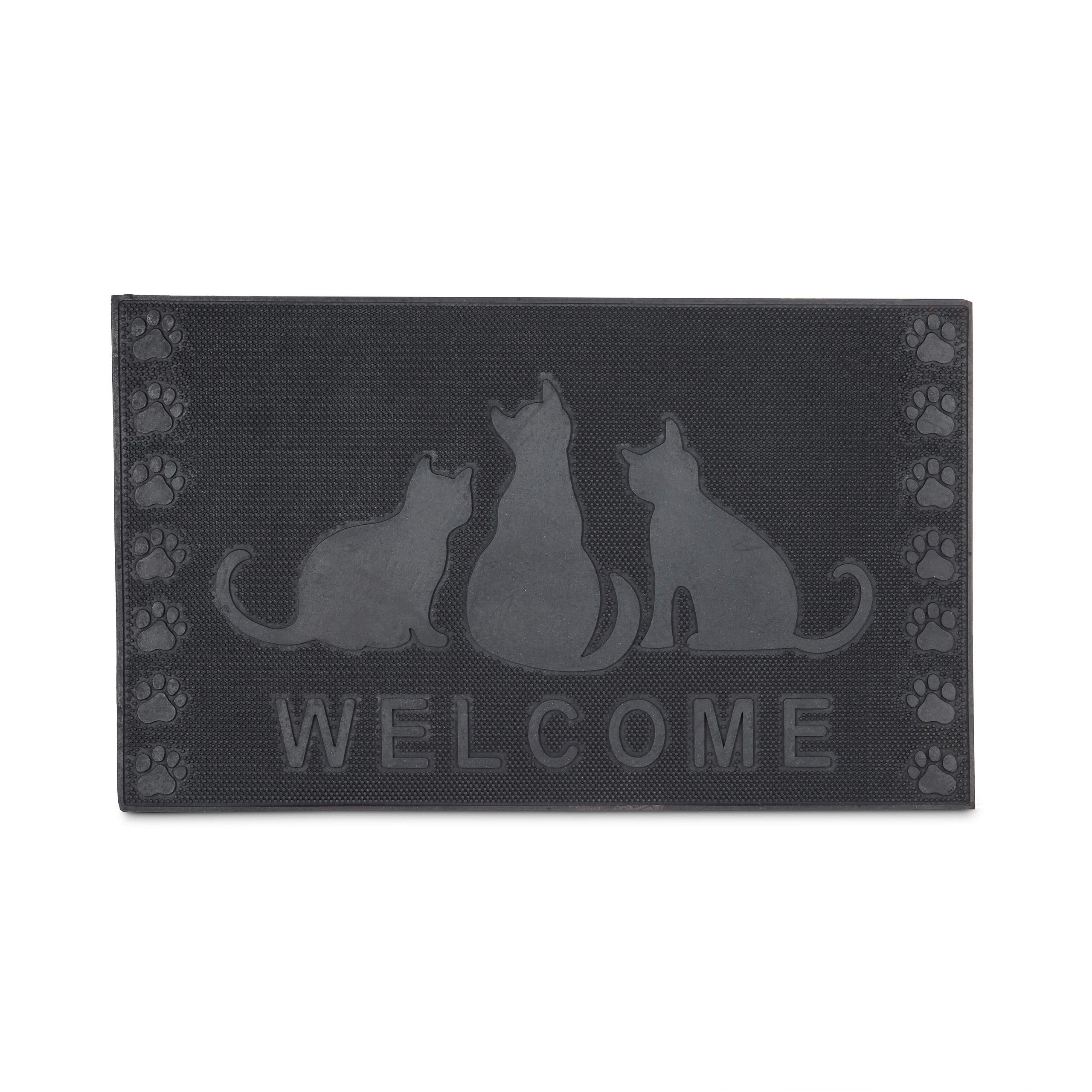 Zerbino Funny Con Scritta 'Cat Welcome Space' – Tappetino Ingresso Lavabile In Lavatrice, Antiscivolo, 45x75 Cm - 3