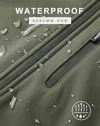 33,000ft Men's Waterproof Softshell Jackets Fleece Lined Hooded Outerwear