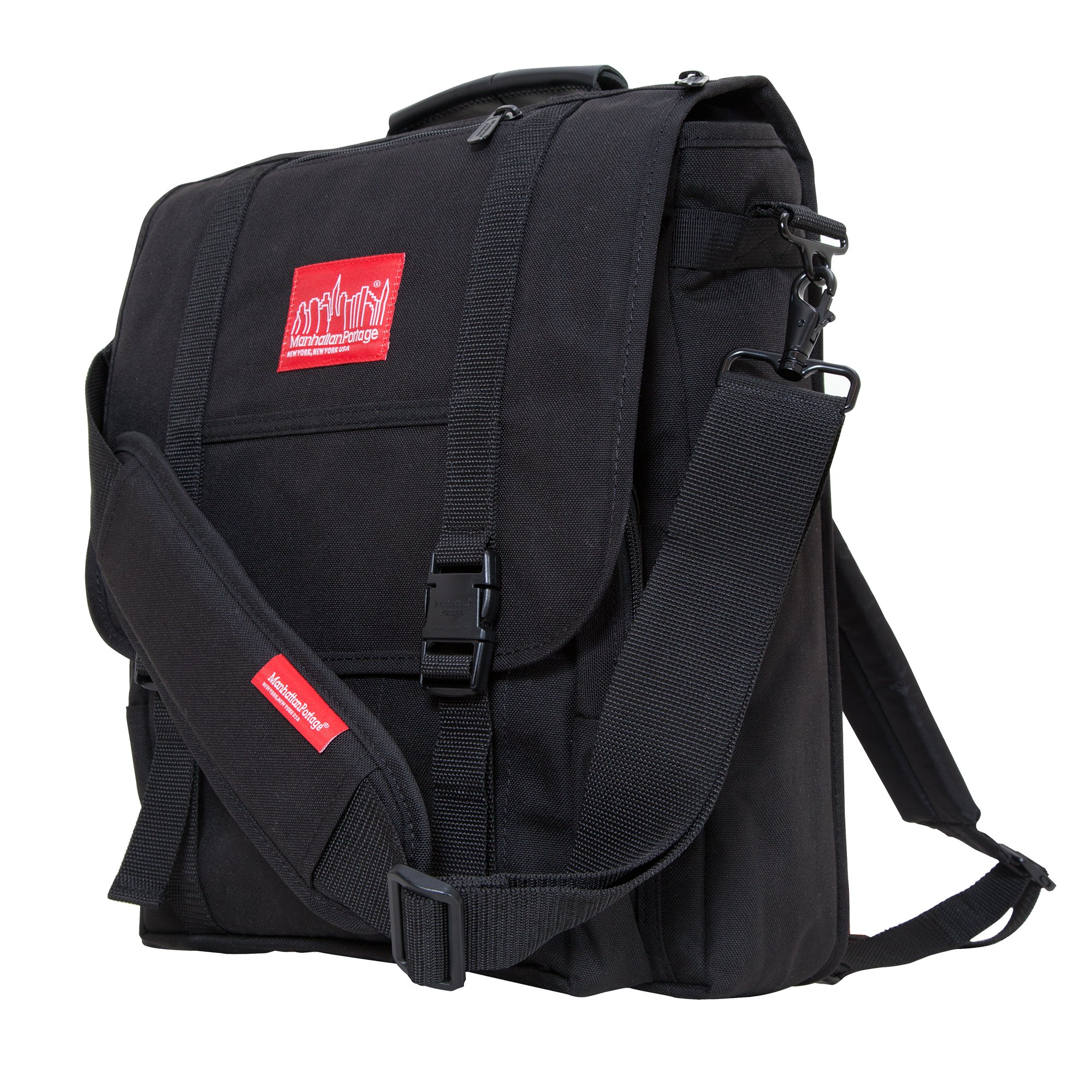 Manhattan Portage Commuter Laptop Bag Stylish Messenger Bag for Men & Women Durable Cordura Fits Up to 17" Laptop Ideal for Work College Travel (Black)