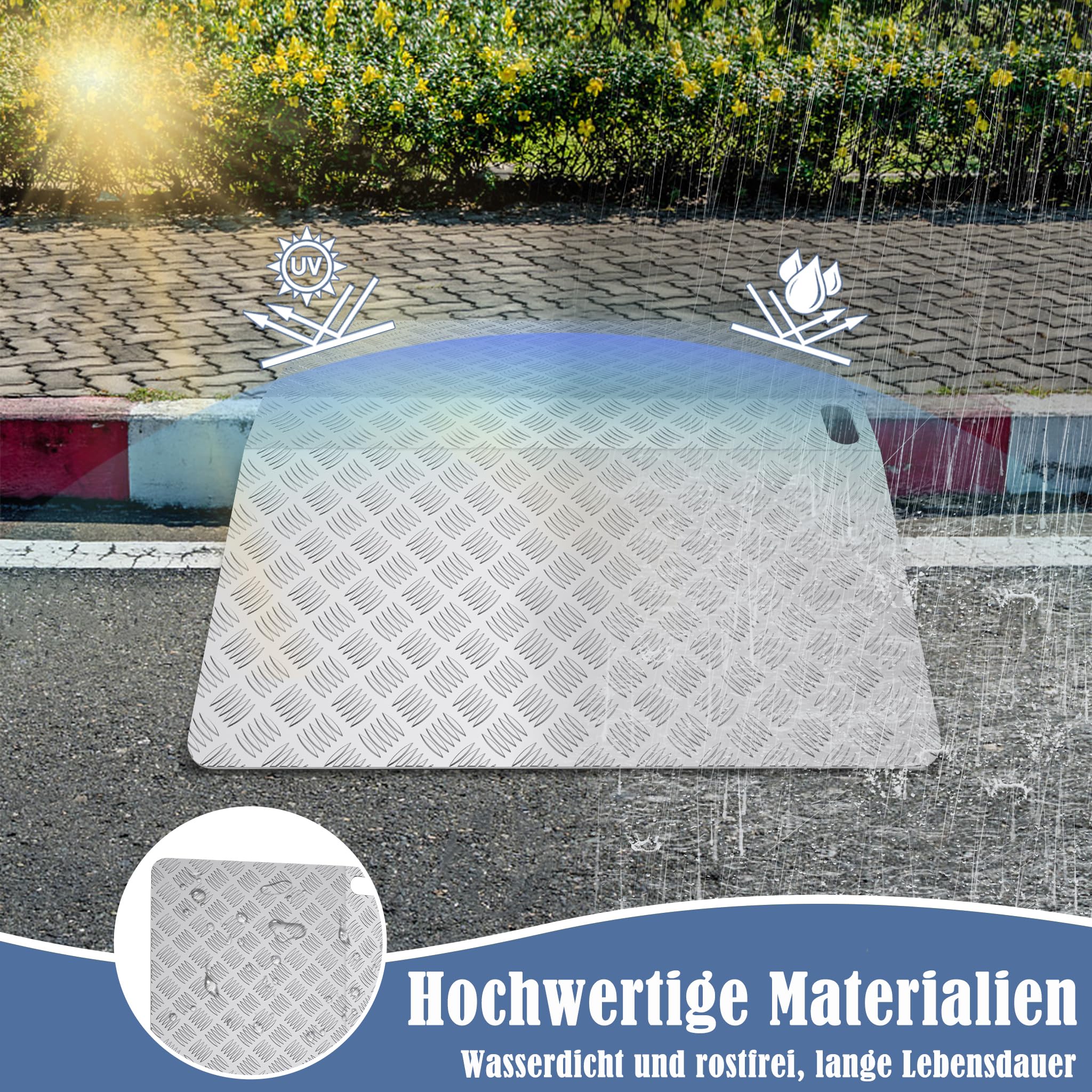 FIVMEN Rollstuhlrampe Türschwellenrampe aus Aluminium Rampe Rollstuhl Schwellenrampe Tragfähigkeit 270 kg Rampe Türschwelle bordsteinrampe, Hoch 10 cm Breite 100 cm