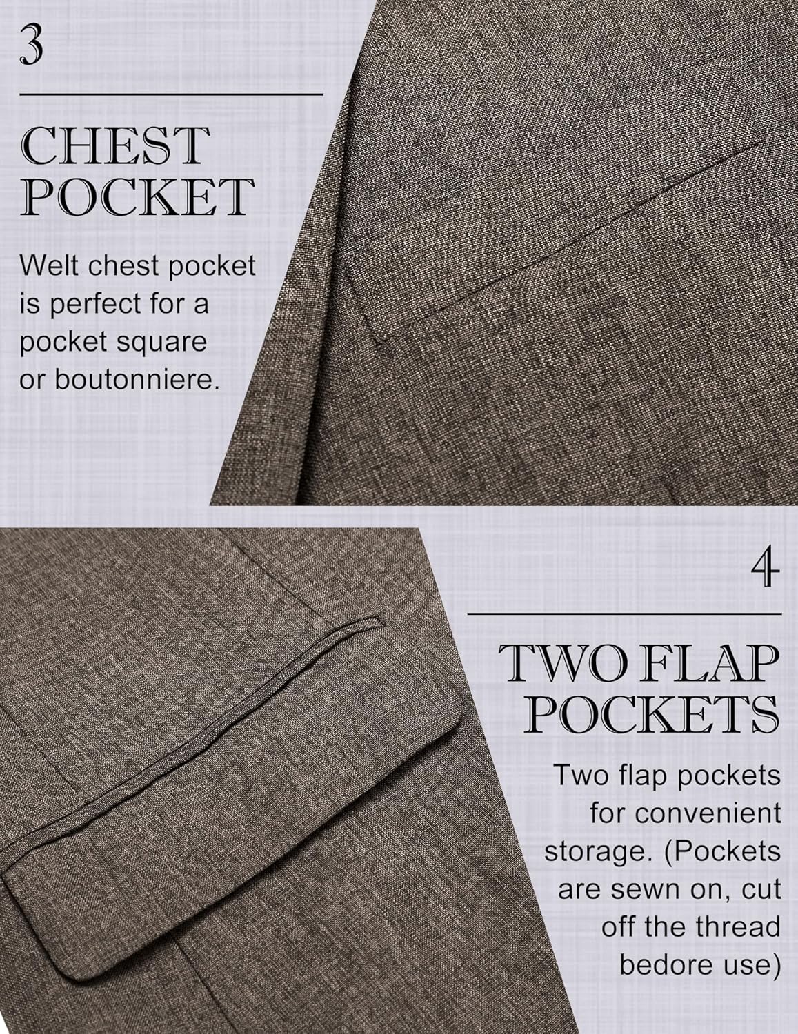 COOFANDY Men's Casual Blazer Lightweight Unlined Sport Coat Regular Fit Two Button Suit Jacket - Image 5