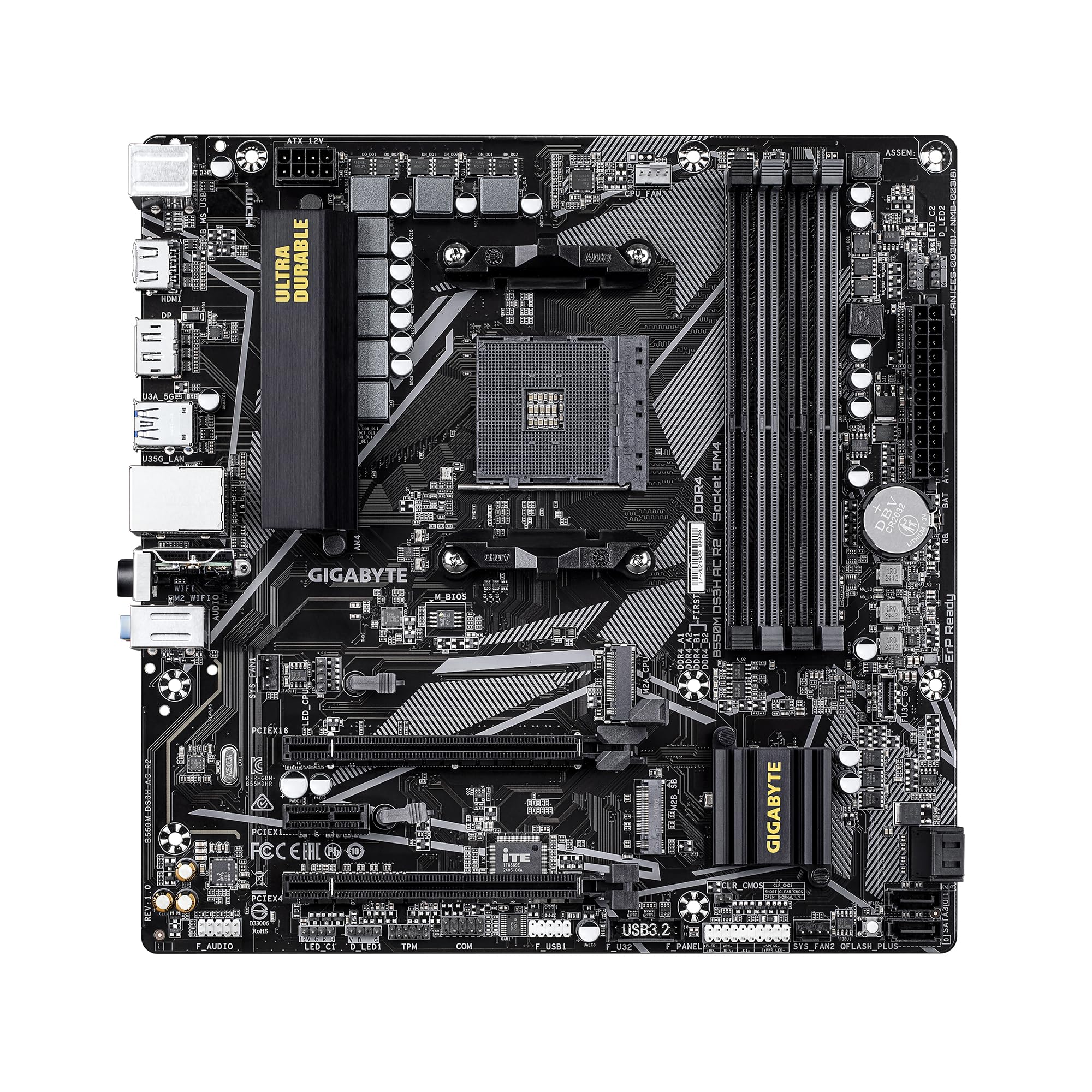 Amazon.com: GIGABYTE B550M DS3H AC R2 AMD AM4 Motherboard