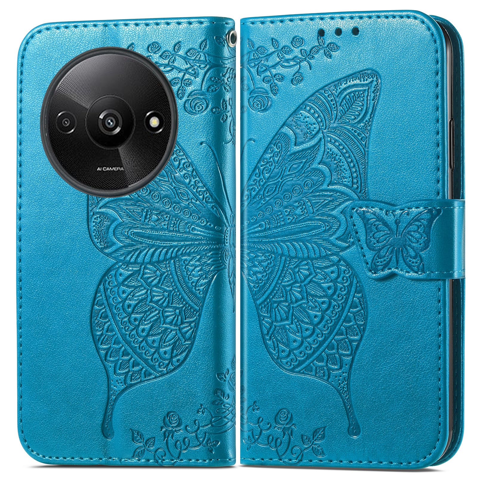 Nodigo-EU per Xiaomi Redmi A3 Cover a Libro Book Pelle PU Portafoglio Magnetica Custodia con Disegni Animale Motivo Antiurto Flip Silicone Bumper Case - Gatto