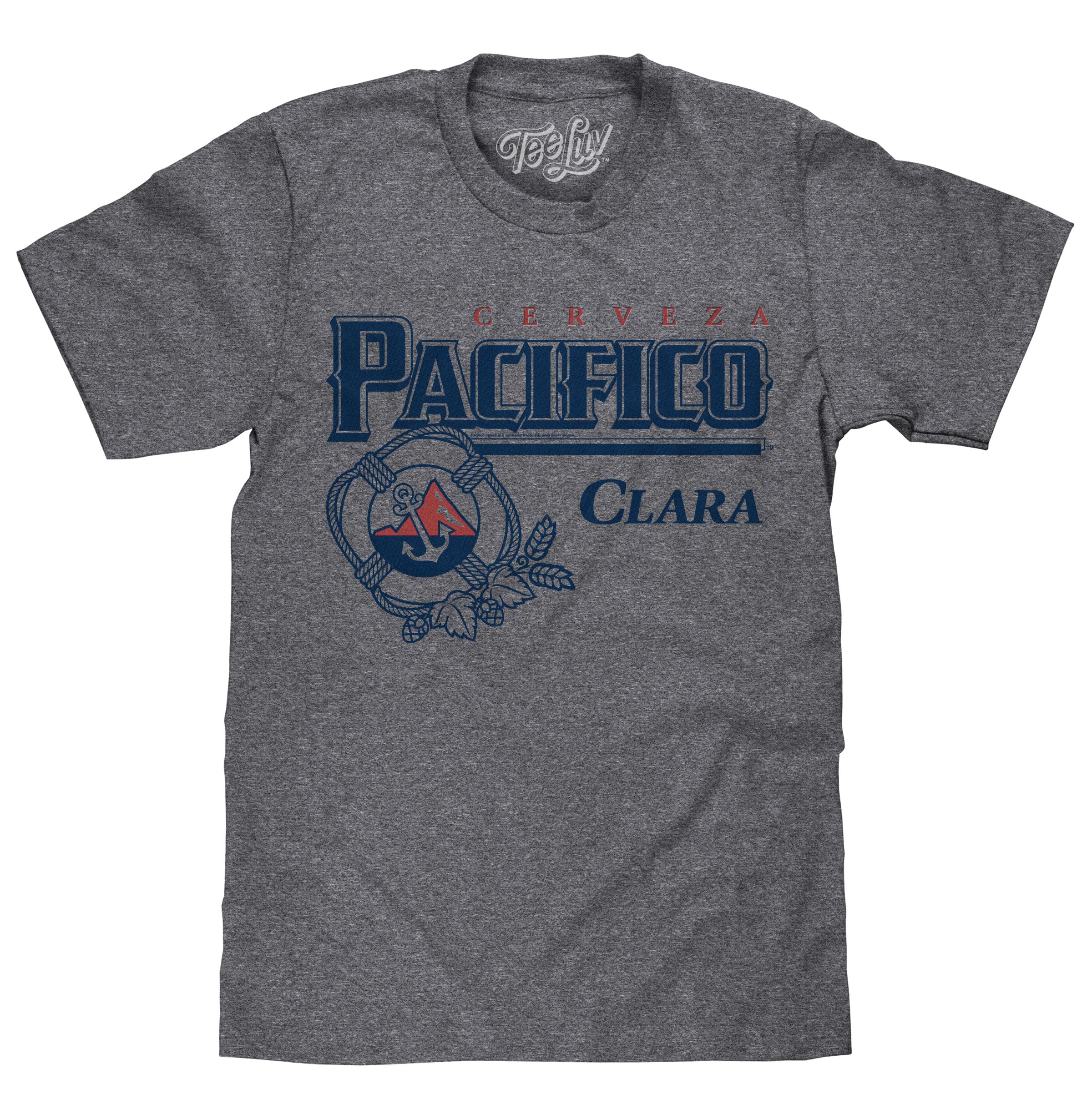 Tee Luv Men's Cerveza Pacifico Clara Beer T-Shirt - Pacifico Anchor Logo Shirt