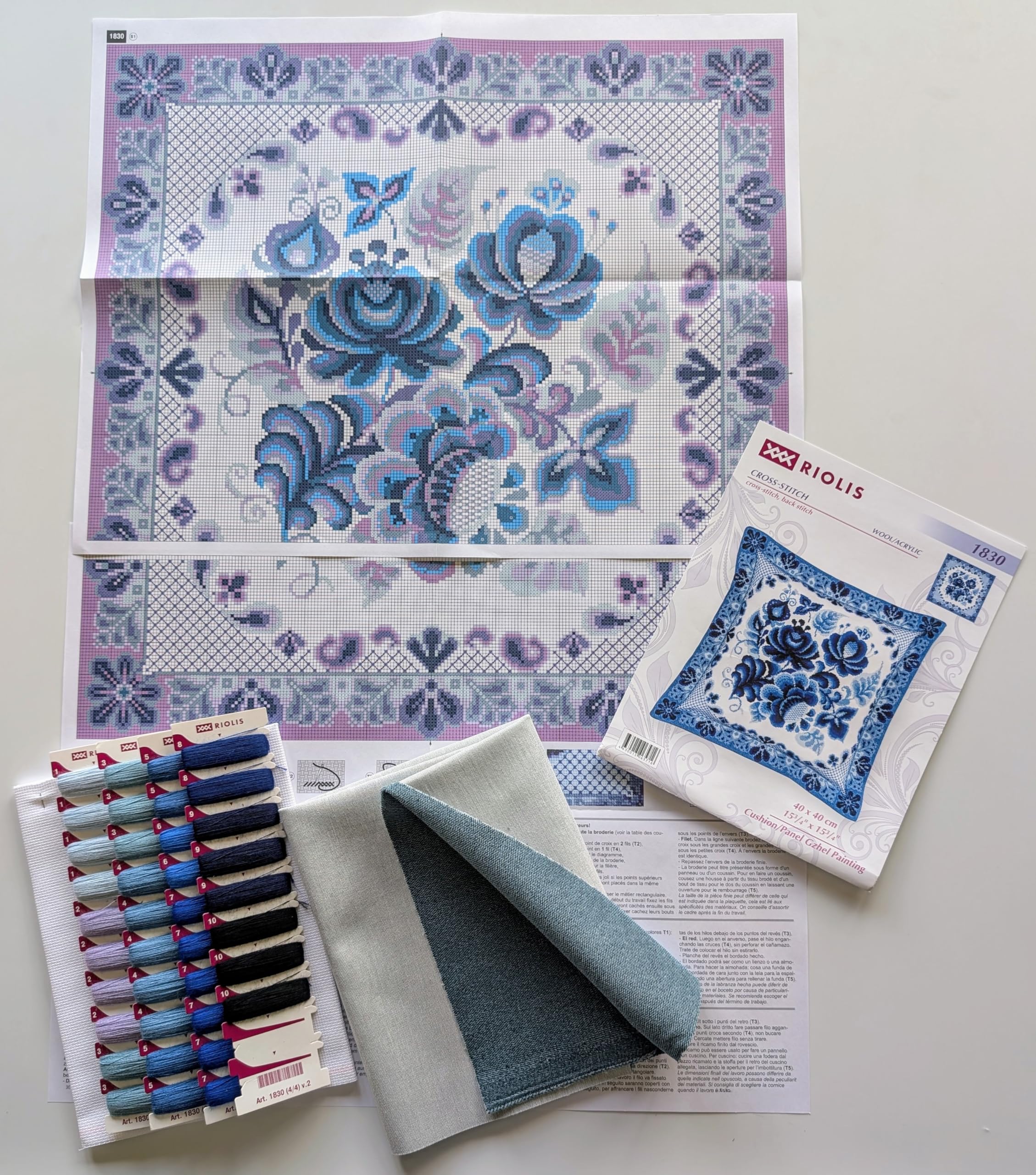 RIOLIS 1830 - Kit per ricamo a punto croce, 14 carati, colore: bianco