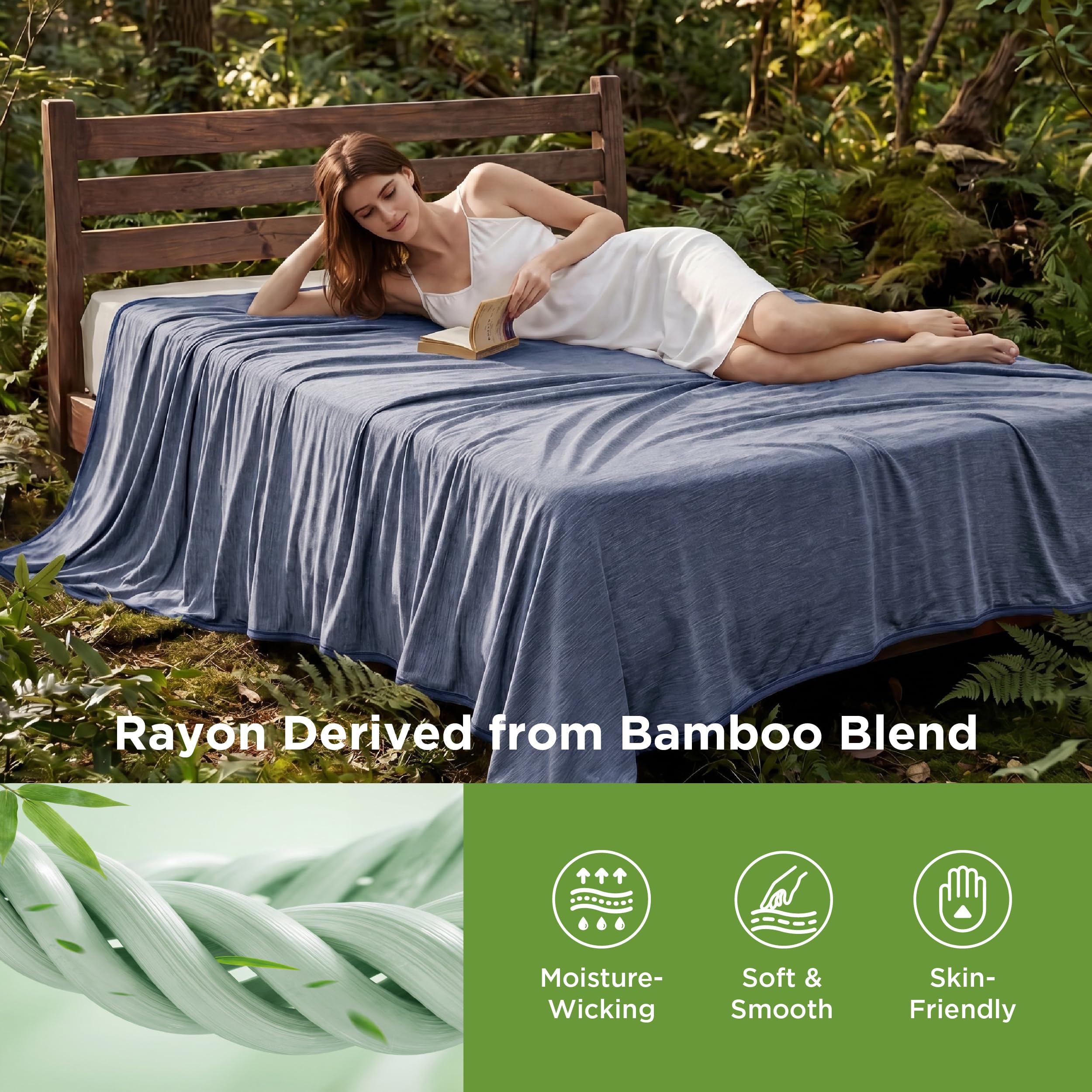 Amazon.com: Bedsure Navy Blue Cooling Blanket King Size for Hot