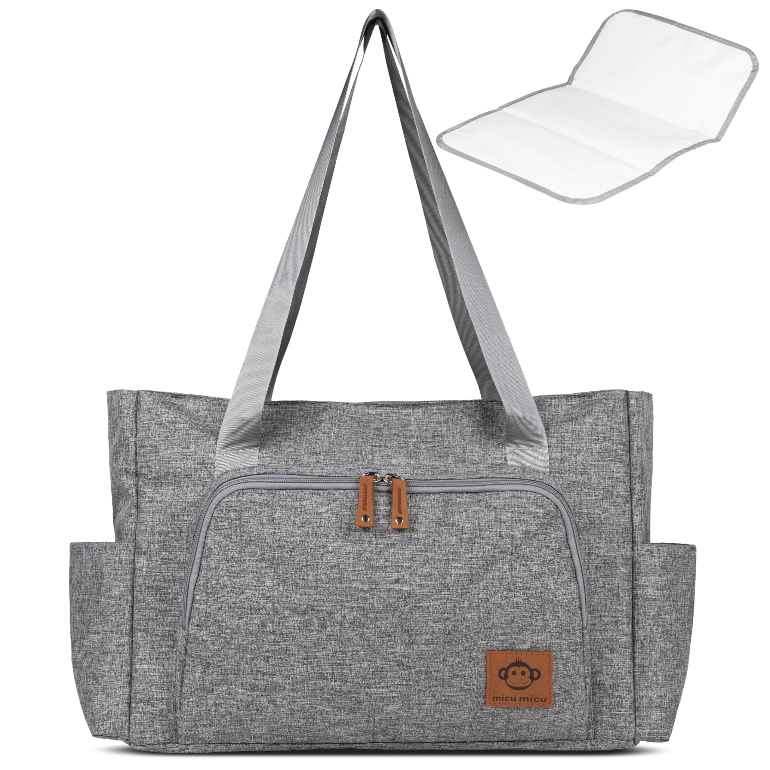 Micu Micu Bolso Carro Bebé, Bolso Maternidad Hospital con Cambiador Bebé Portátil, Bolso Organizador de Gran Capacidad, Tejido Impermeable, 50x14x30cm