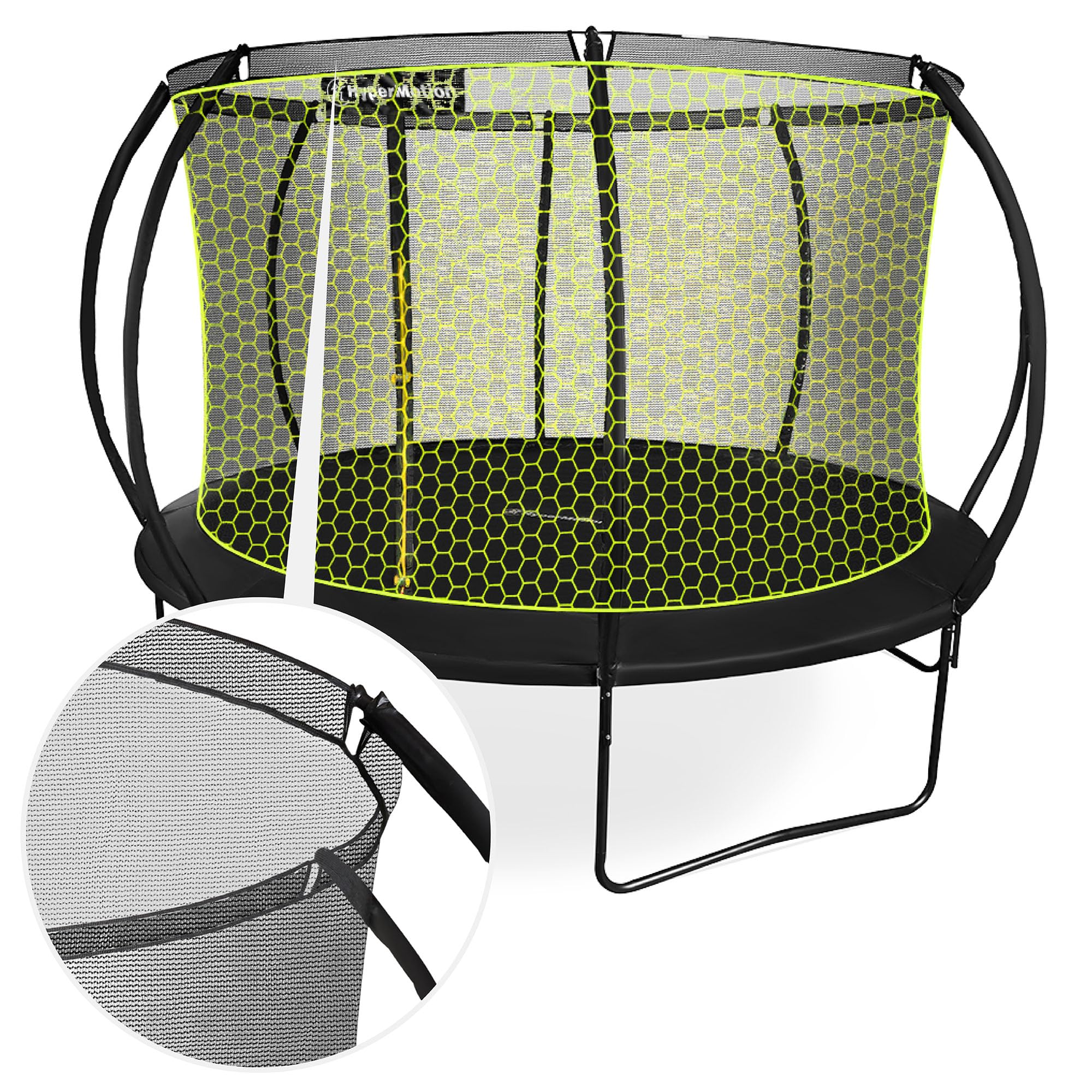 Hypermotion Trampoline Exterieur Enfant 3 Ans 244/305/366/430/487 cm Séchage Rapide et Déperlant – Excellente Élasticité de Saut – Trampoline de Jardin avec Filet de Sécurité