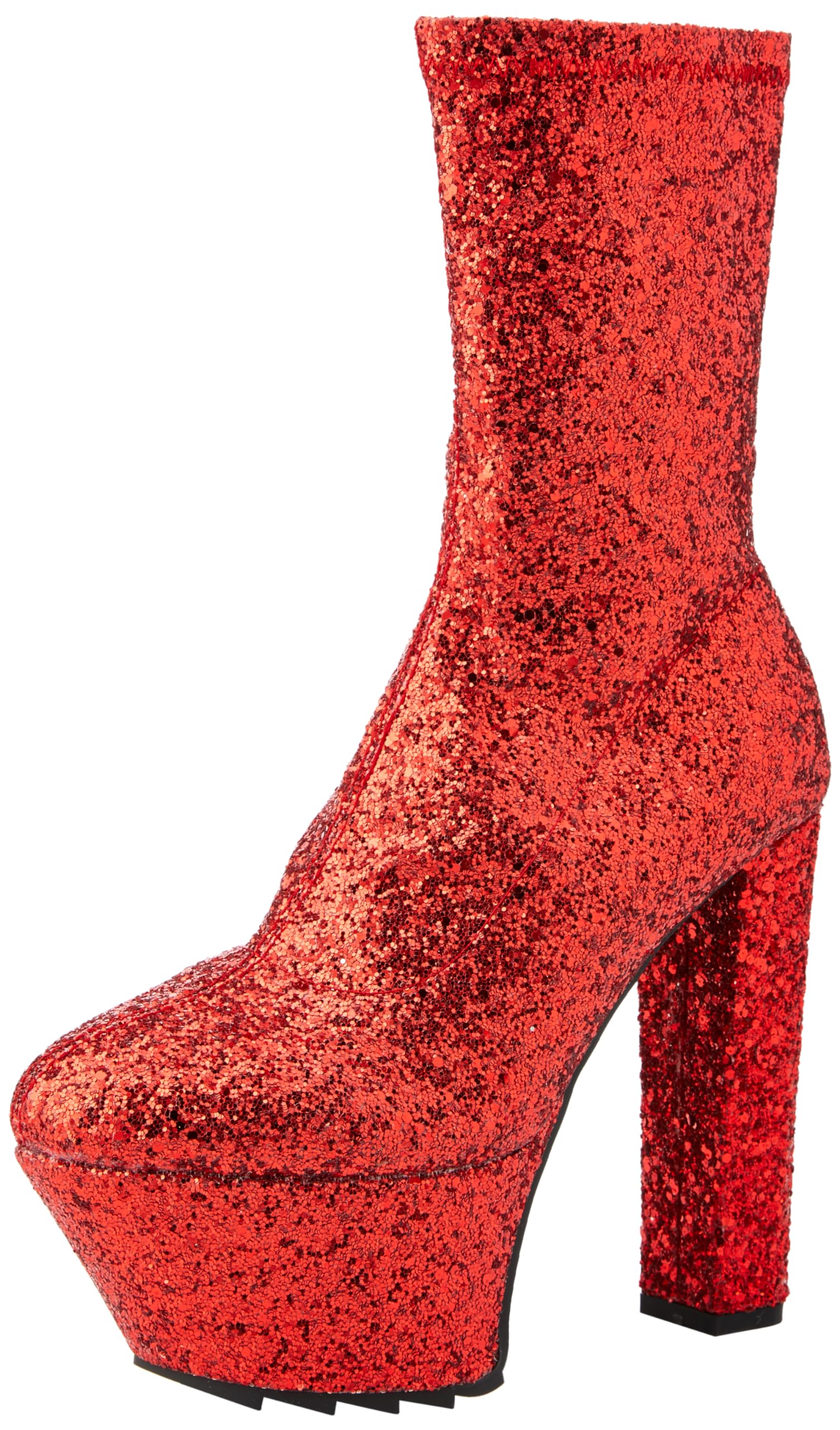 Lamoda Bling RedGlitter Platform Ankle Boots for Women, Durable Glitter Upper, Padded Insole for All-Day Comfort, Chunky Platform Sole for Height and Stability,UK6
