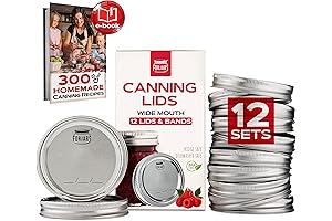 Durable Canning Supplies: FORJARS Four Jars Canning Lids & Rings Preserve Your Food's Freshness