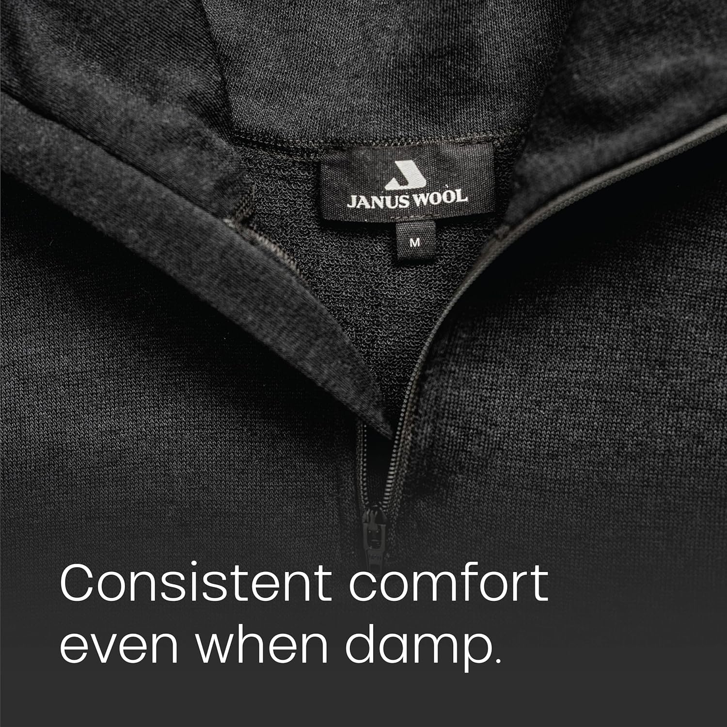 Janus Norse Merino Wool Zip Polo - Thermal, Long Sleeve, Unisex - Image 4