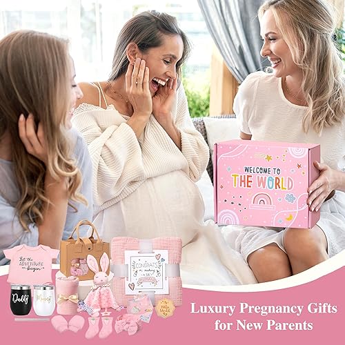 Miniatura 7 de Regalos para nuevas mamás para mujeres, regalo de embarazo para nuevos padres, regalos de revelación de género con mamá y papá, juego de vasos para