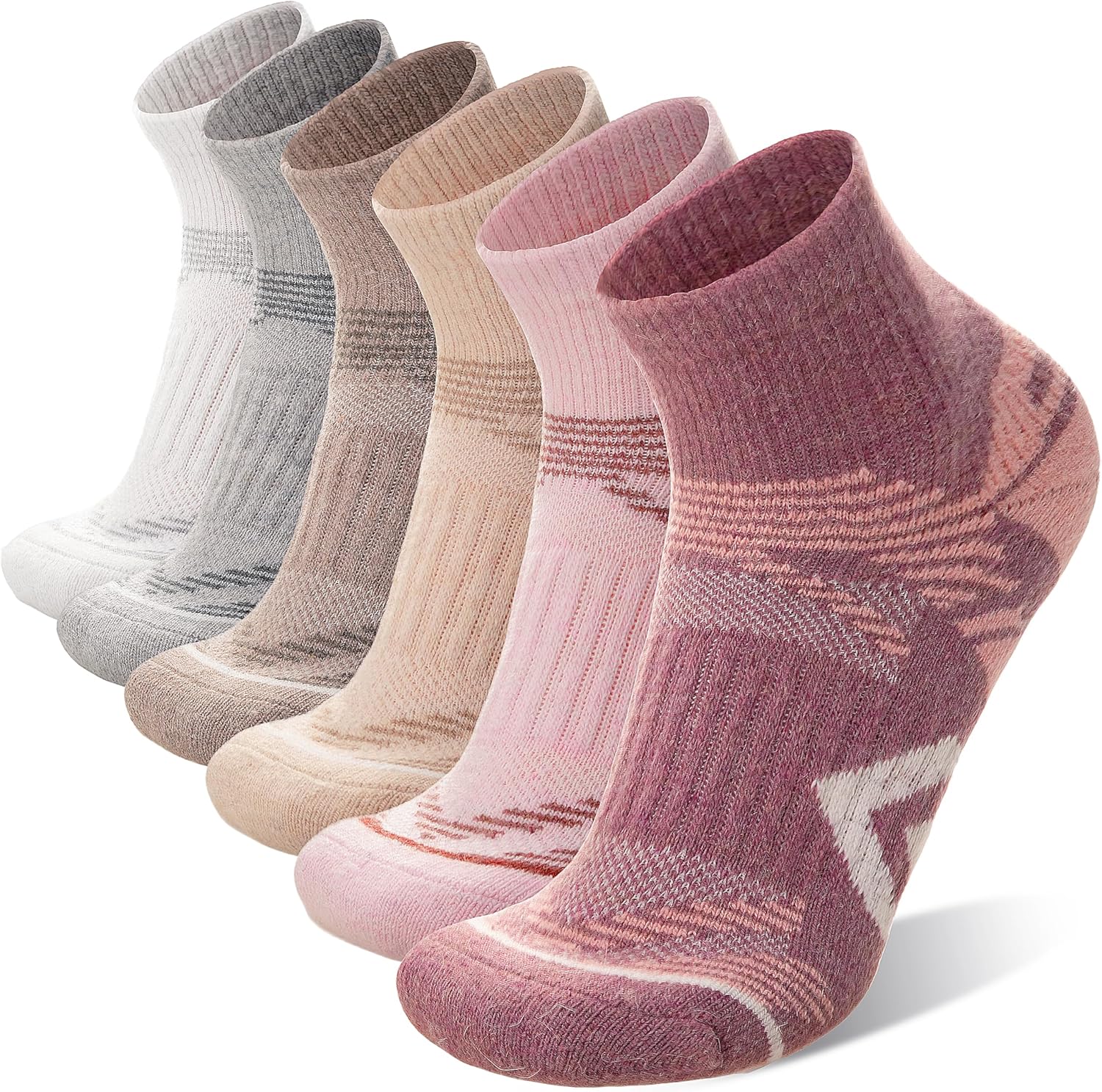 ANTSANG 6 Pairs Merino Wool Quarter Ankle Hiking Running Socks Compression Thermal Thick Cushion Socks for Women Men ANTSANG 6 Pairs Merino Wool Quarter Ankle Hiking Running Socks Compression Thermal Thick Cushion Socks for Women Men