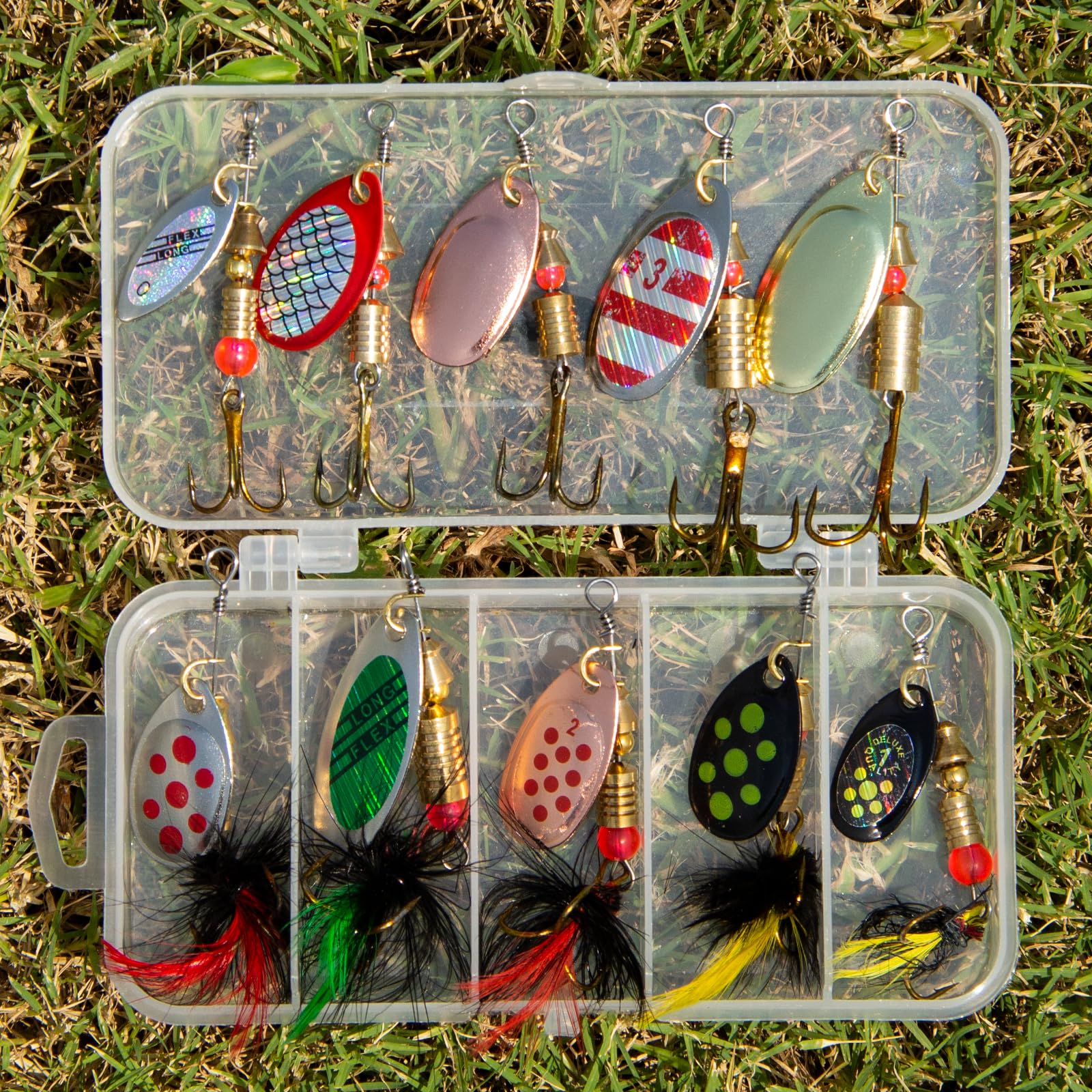 YPWUE Rooster Tail Fishing Lures – 10pcs Inline Spinner Baits Kit for Trout, Bass & Salmon – Effective in Freshwater, Streams & Fast Currents