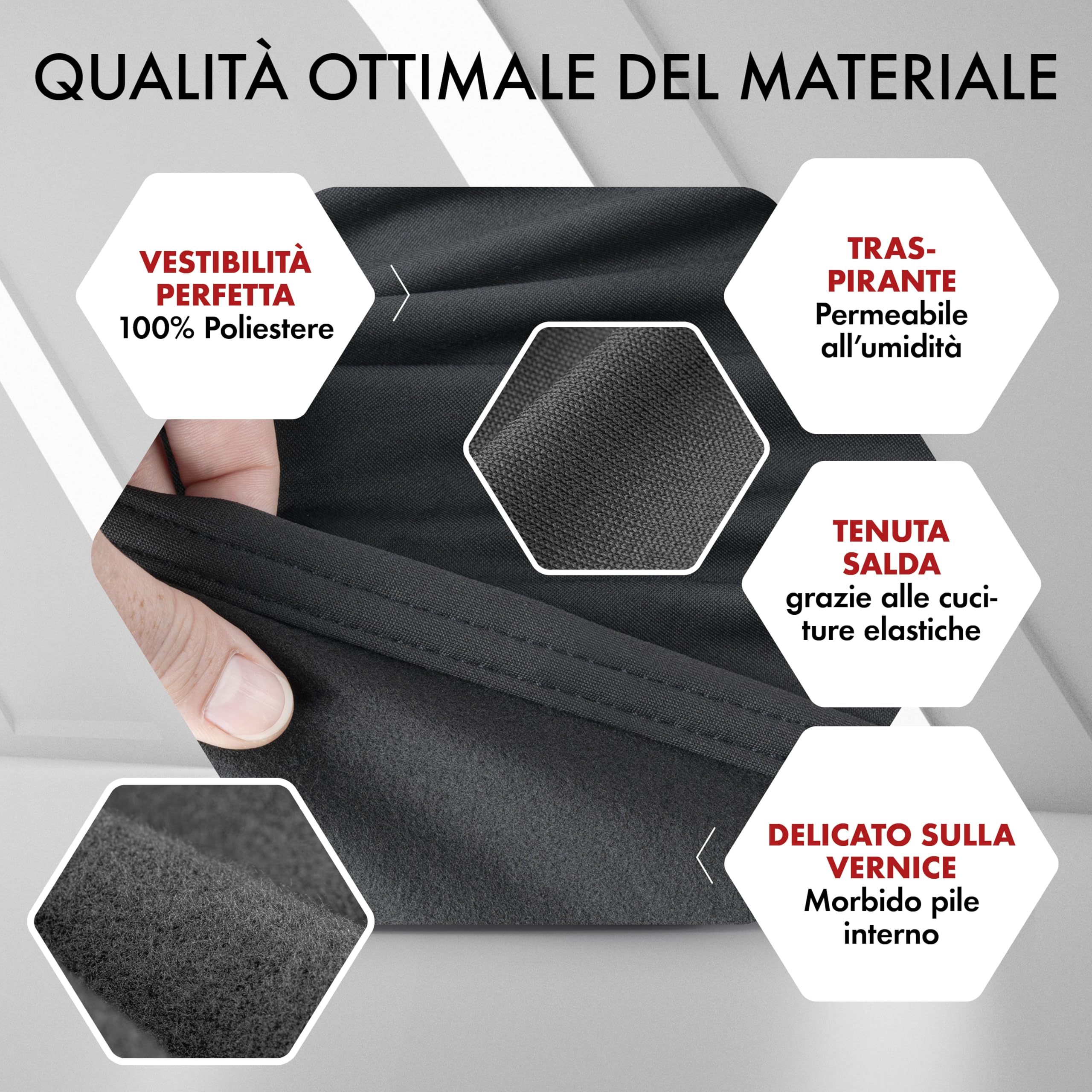 WALSER Telo Copriauto da Interno Elasticizzato Indoor Stretch - Morbido e Antipolvere, Copertura Protettiva per Auto, Protezione Completa in Garage Misura 2 nero