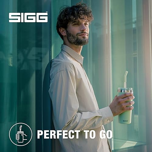 Miniatura 4 de SIGG - Taza aislada - Taza de viaje Helia - Con popote de vidrio duradero y cepillo de limpieza - A prueba de fugas - Sin BPA - Acero inoxidable 188