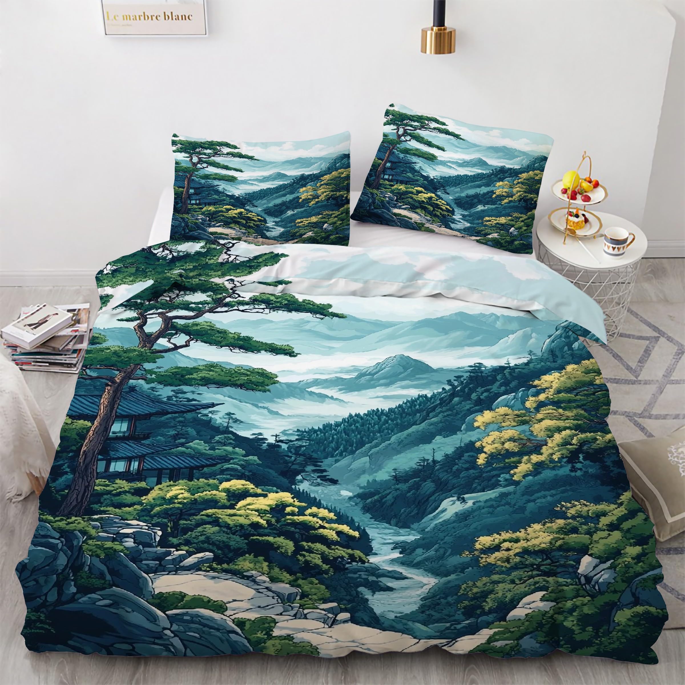 Housse de couette 240 x 260 en microfibre douce anti-plis avec fermeture éclair pratique