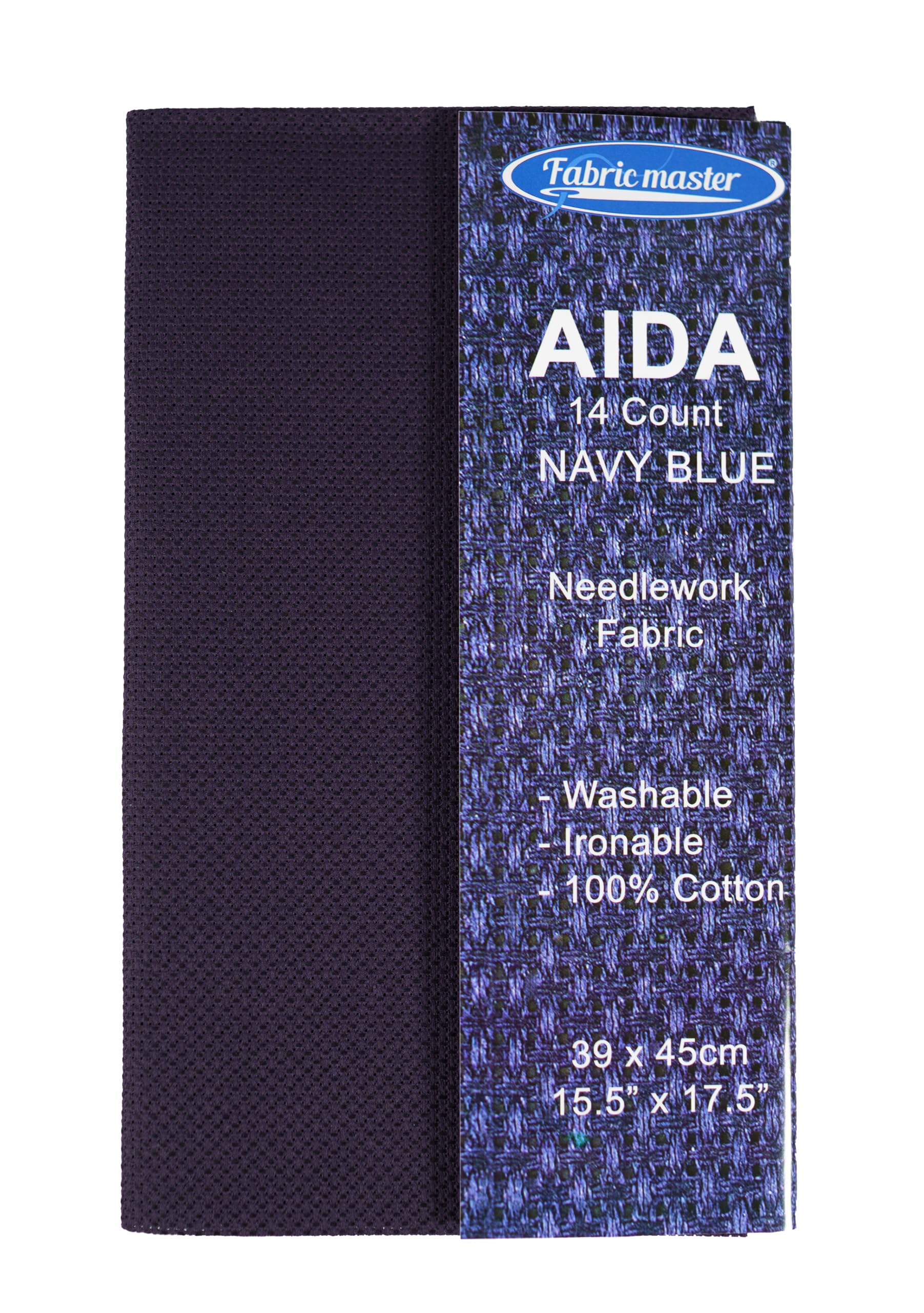 Mouldmaster Tela Aida 14 Punti In Cotone Blu Reale – 49x45 Cm Per Ricamo A Punto Croce