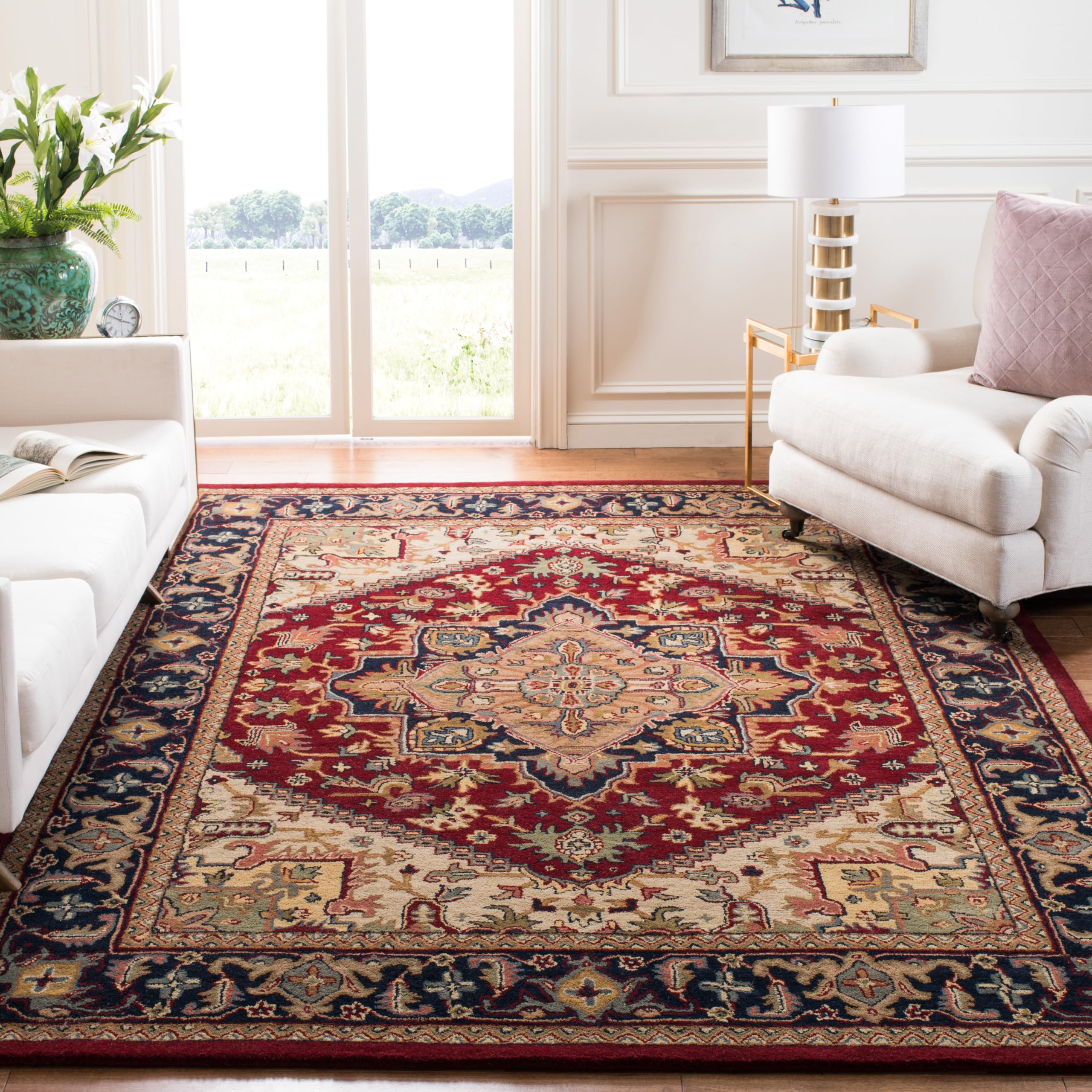 ラグ・カーペット USED HAND MADE RUG Distressed Vintage Cezanne Area in Multicolor Rug – The Rug