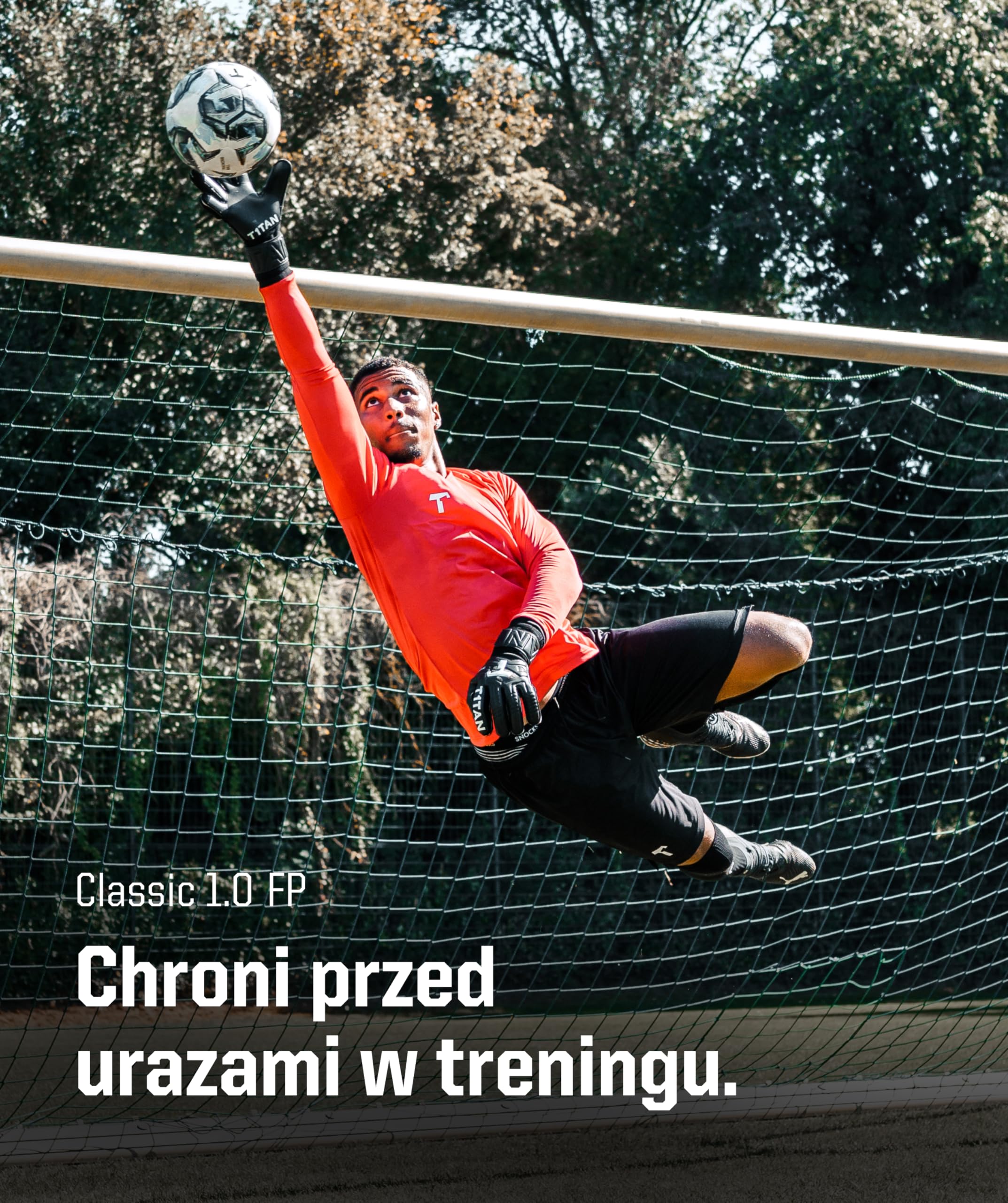 T1TAN Classic 1.0 Black-Out rękawice bramkarskie - z ochroną palców - rękawice bramkarskie - różne rozmiary i kolory