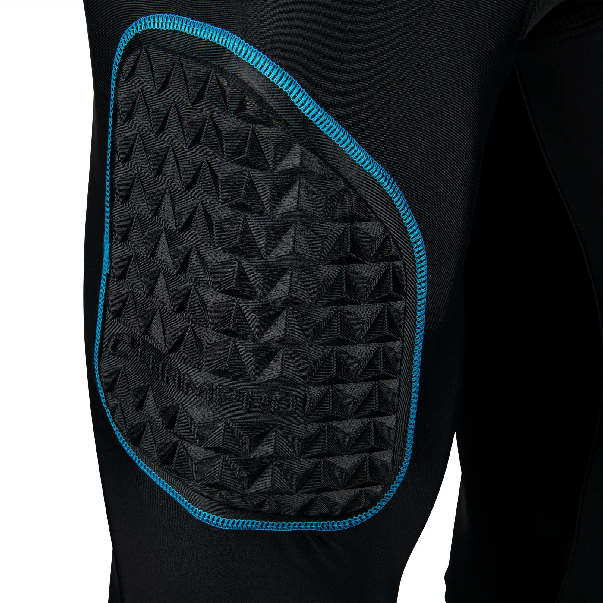 Champro Bull Rush - Faja de 7 Almohadillas para Adulto, Talla L, Color Negro, Azul óptico