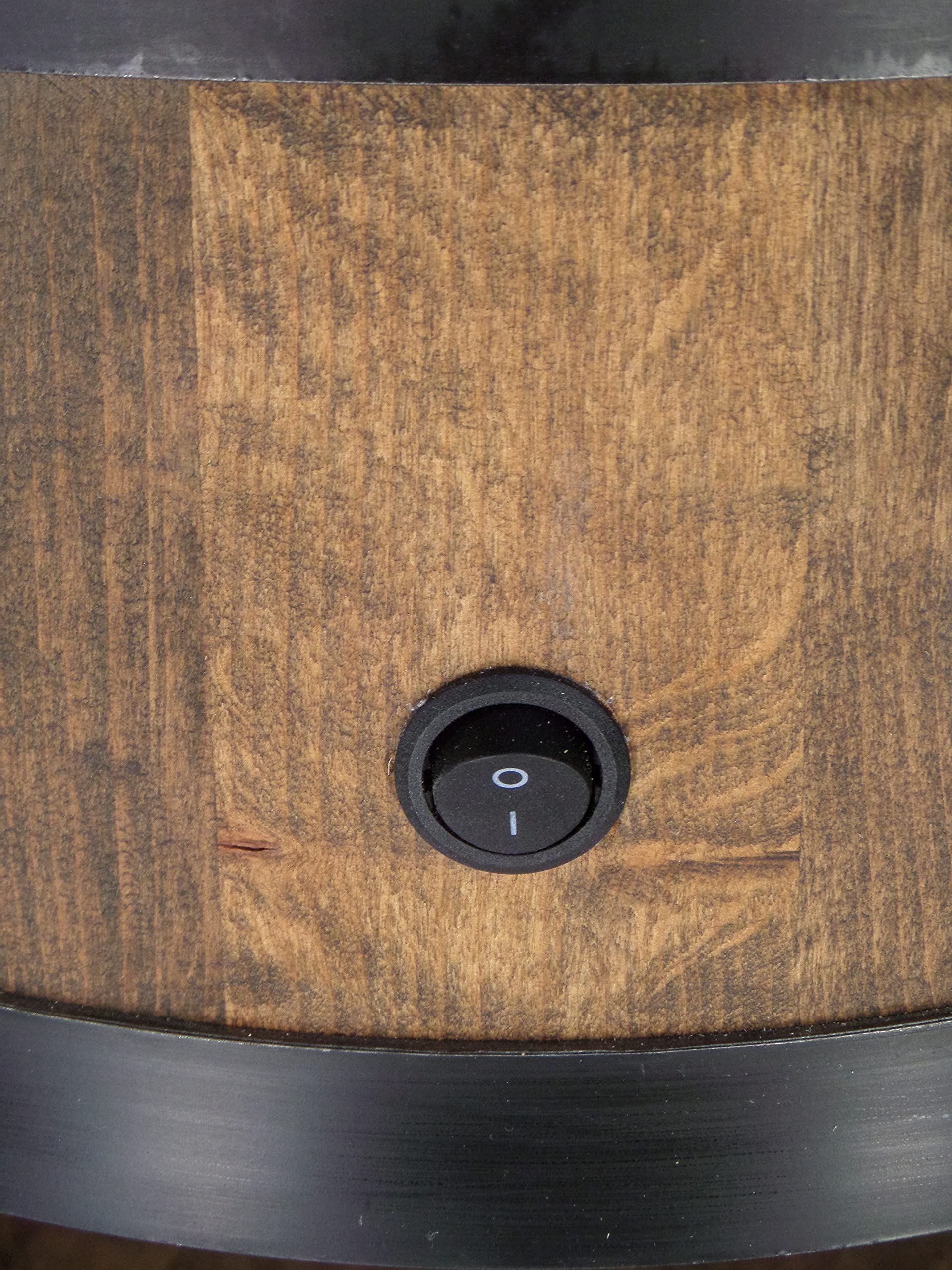 CREATIVE COOPER Drewniana beczka, bar domowy z diodami LED – szafka na wino w stylu retro – beczka na wino – drewniany regał na wino – drewniany bar o wysokości 80 cm – eleganckie meble, dekoracja salonu – beczka