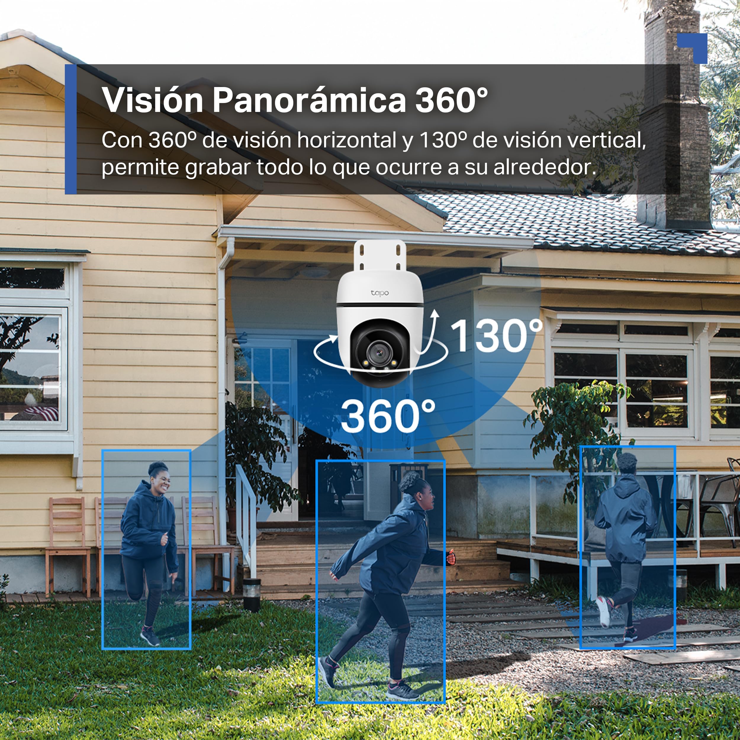 Tapo C51A - Cámara de vigilancia Wi-Fi para Exteriores 360°, visión Nocturna a Todo Color 2k (3 MP), detección Personas con IA Seguimiento Movimiento Inteligente IP65 — view 7