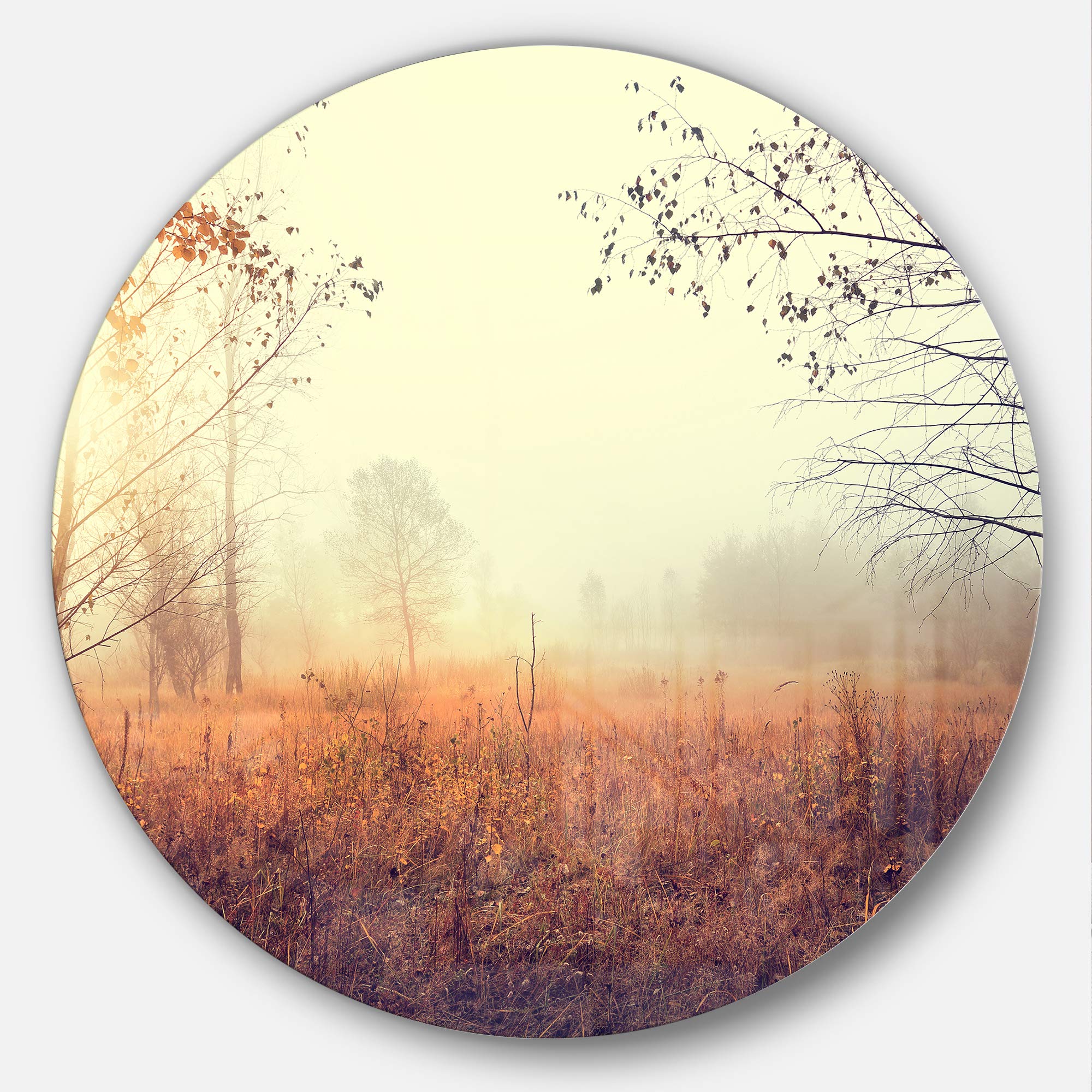 Designart MT10783 C23 Charming Rural Field in Morning Round