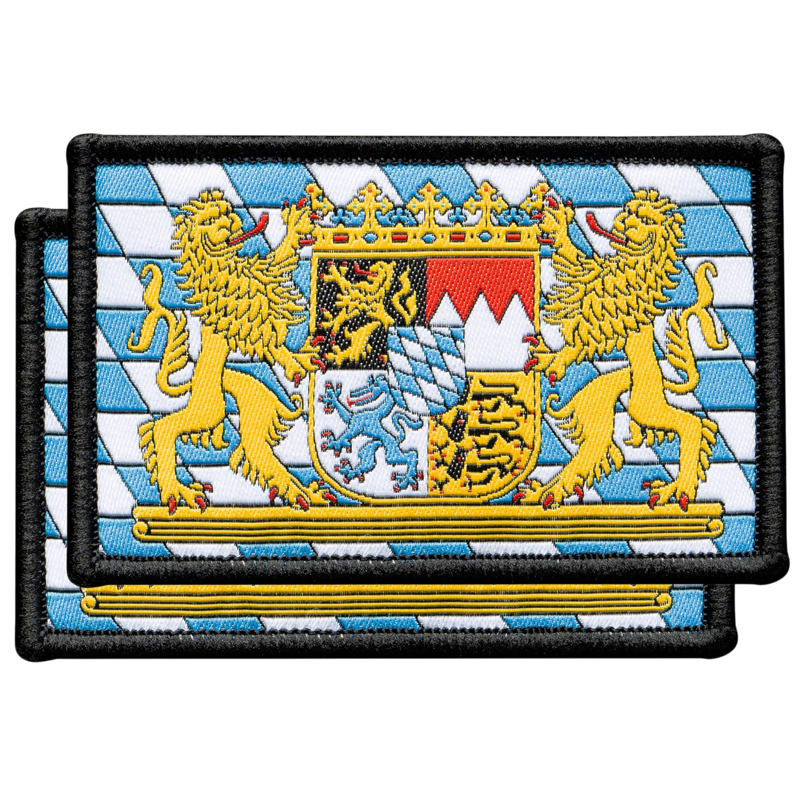 ALPENWOLF Bayern Patch Klassisch 2er Set – 8×5 cm Gewebter Klett Aufnäher mit farbigem Bayernwappen – Für Rucksack, Tracht, Cap & Patch-Sammlung