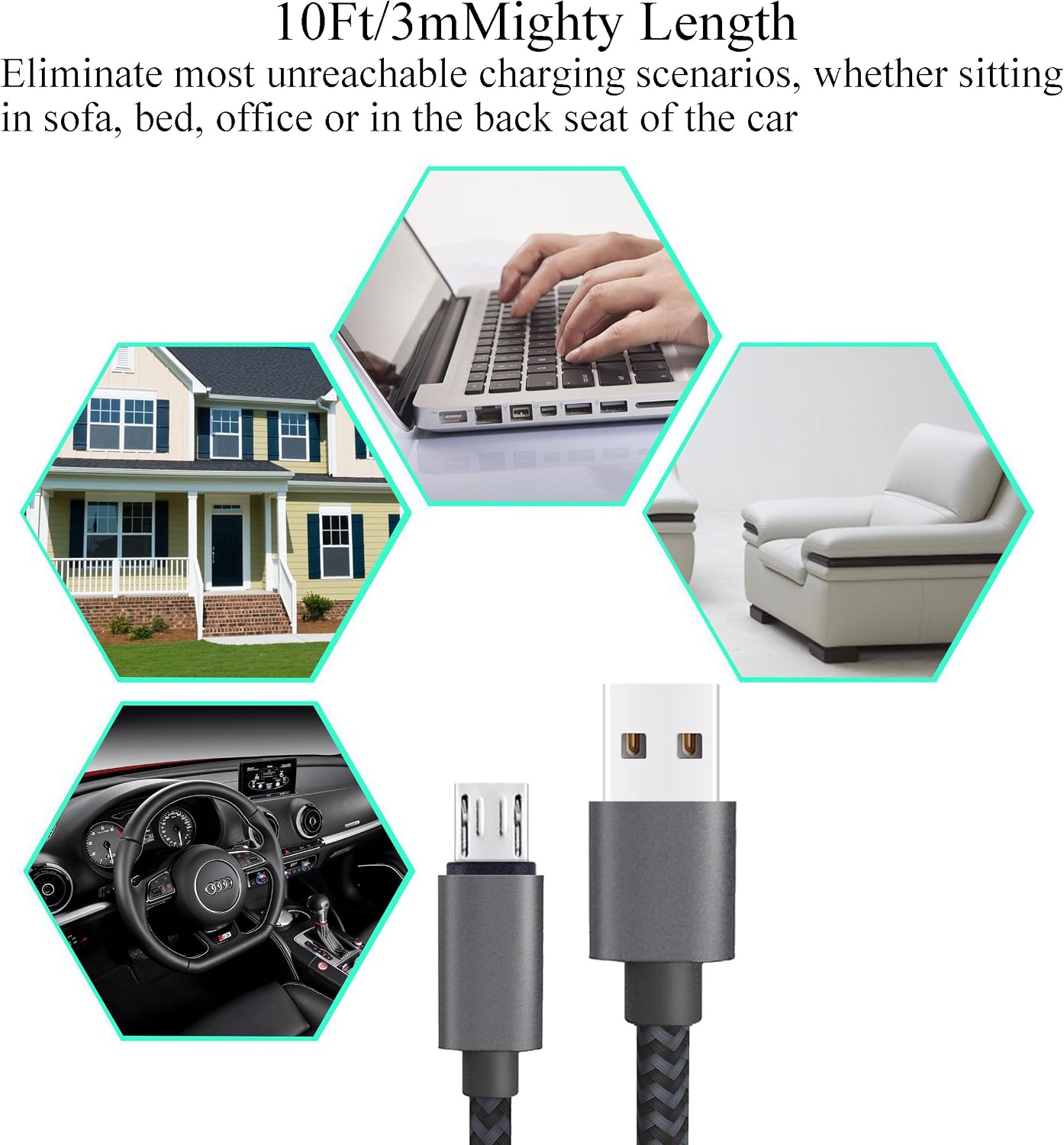 🛒 Flаѕh Sаlе Micro USB Cable 10ft 3Pack by Ailun High Speed 2.0 USB A Male to Micro USB Sync Charging Nylon Braided Cable for Android Phone Charger Cable Tablets Wall and Car Charger Connection BlackGrey 🔥 Micro USB Cable 10ft 3Pack by Ailun High Speed 2.0 USB A Male to Micro USB Sync Charging Nylon Braided Cable for Android Phone Charger Cable Tablets Wall and Car Charger Connection BlackGrey