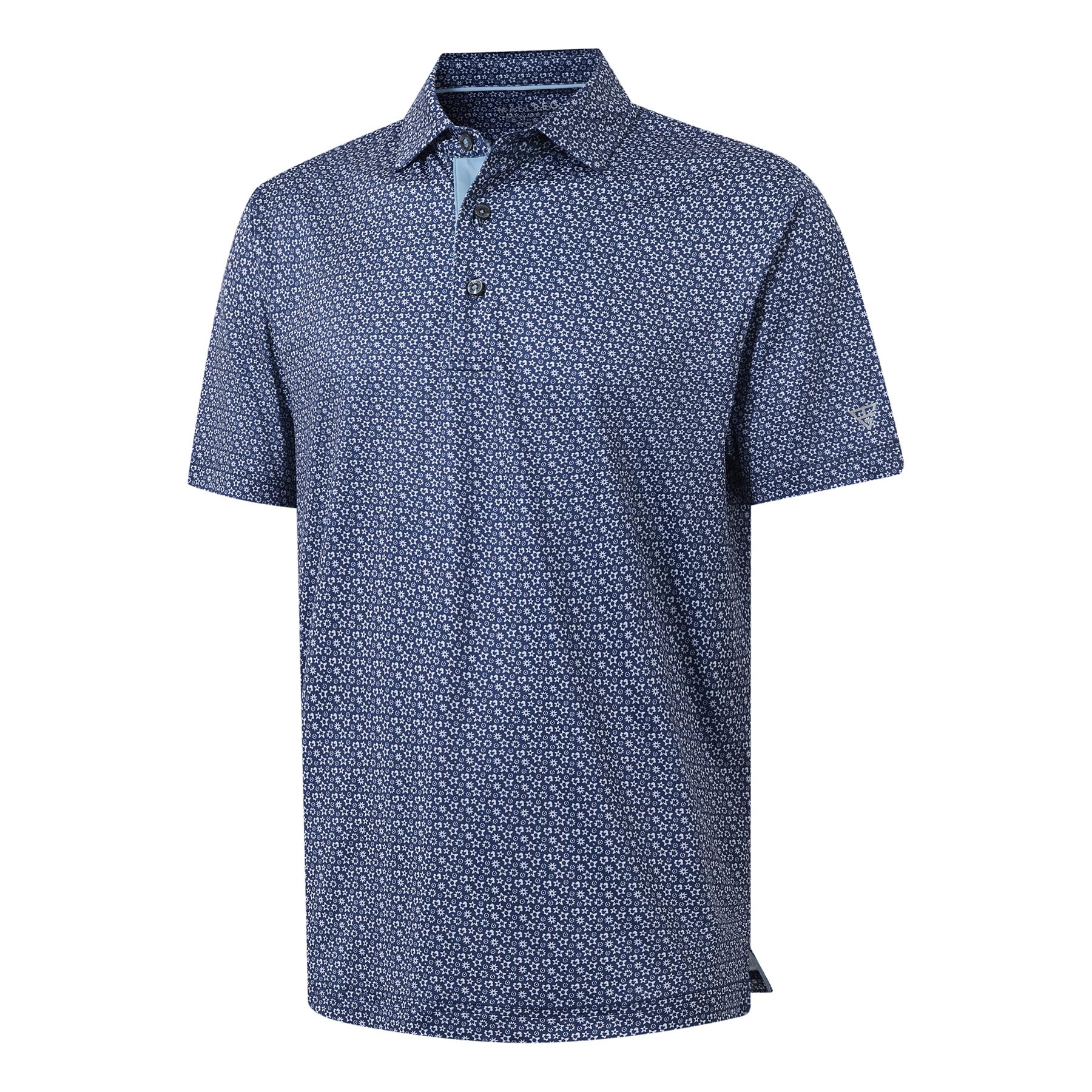 M MAELREG Mens Golf Shirt Short Sleeve Dry Fit Print Moisture Wicking Performance Patterns Collared Polo Shirt — view 42