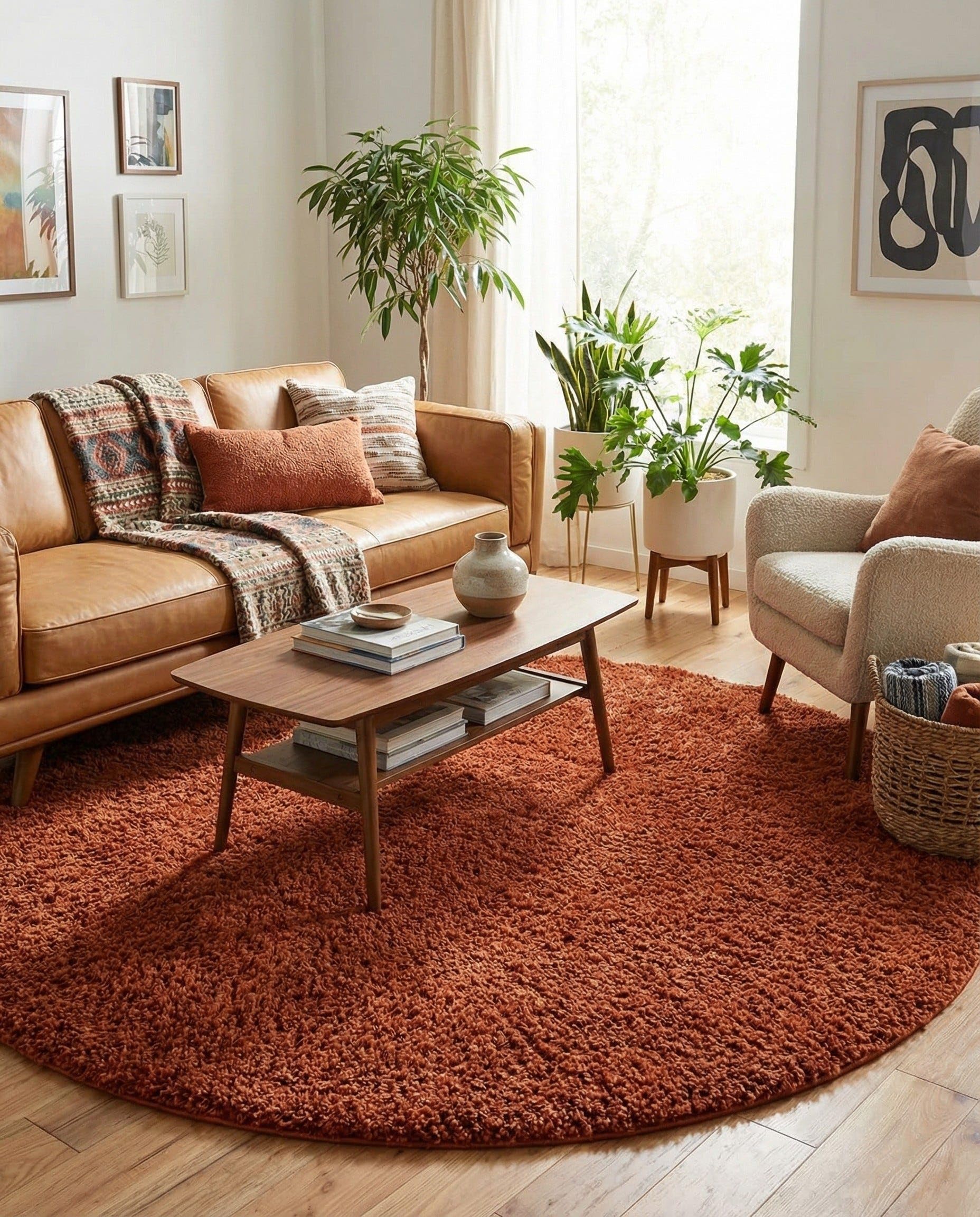 Amazon | Rugs.com 無地シャグコレクションラグ – 6フィート 円形