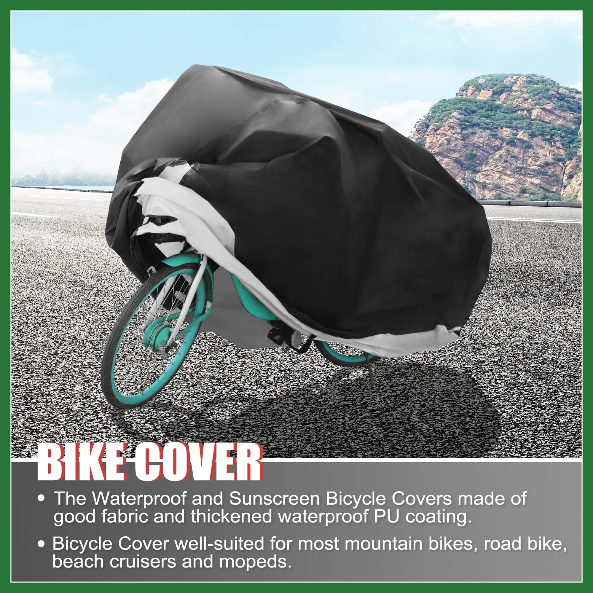 Motoforti L Bike Cover Waterproof Bicycle Cover fit 29" 1 Bike Silver Tone Long-lasting - Image 3