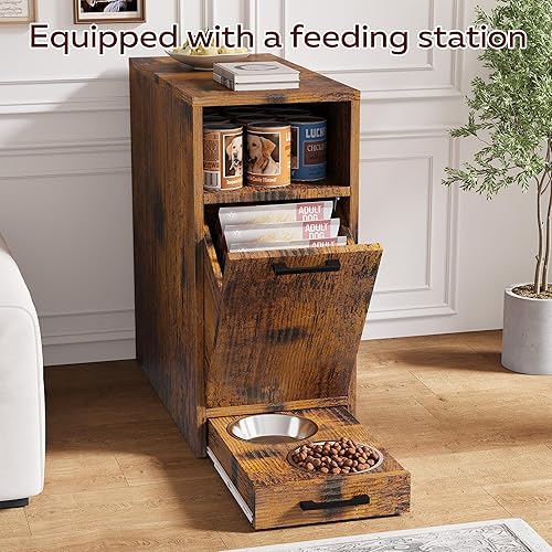 Miniatura 2 de Mueble de jaula para perros con armario de almacenamiento, 42 pulgadas de madera y acero decorativo para interiores, mesa auxiliar para perros